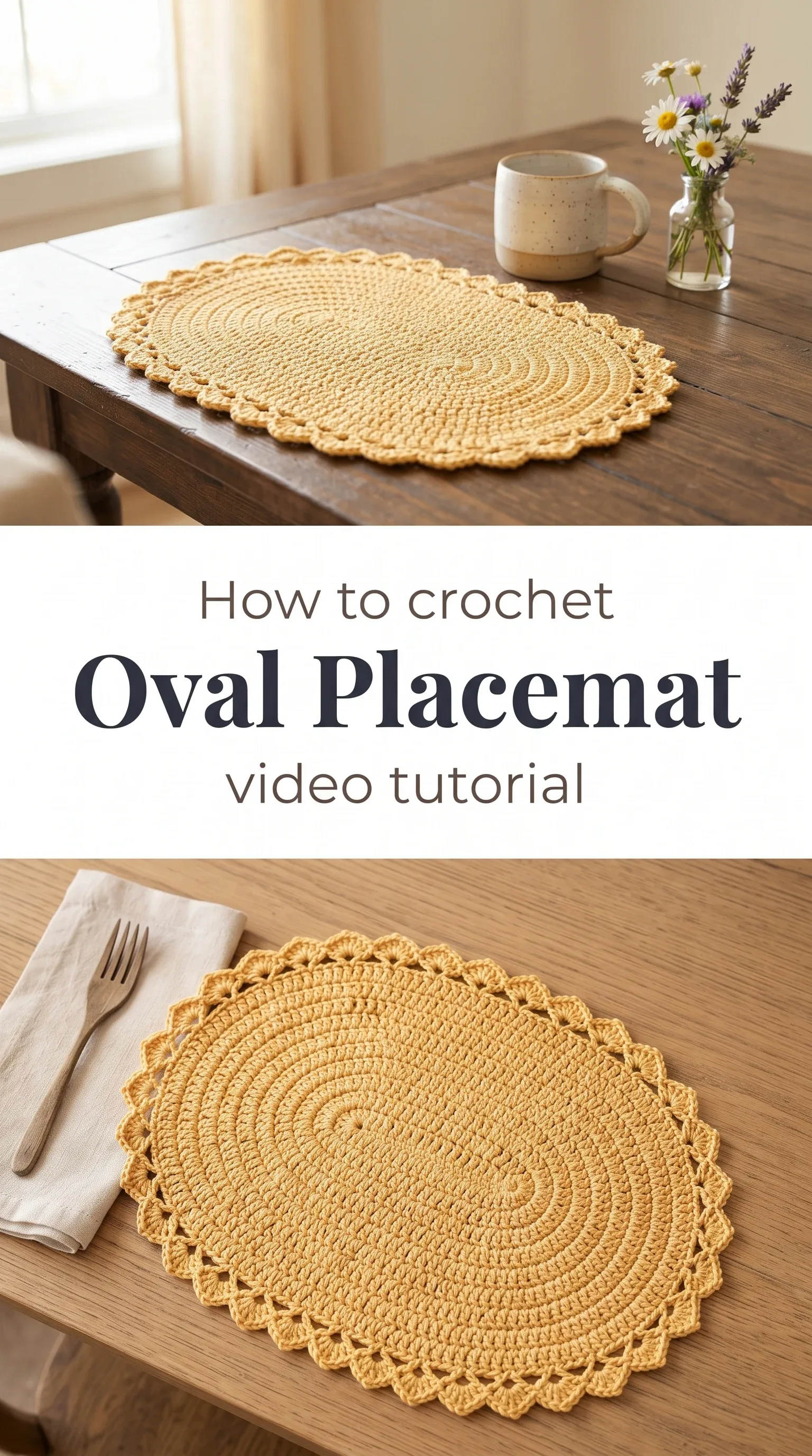 Crochet Oval Placemat: A Charming Table Essential