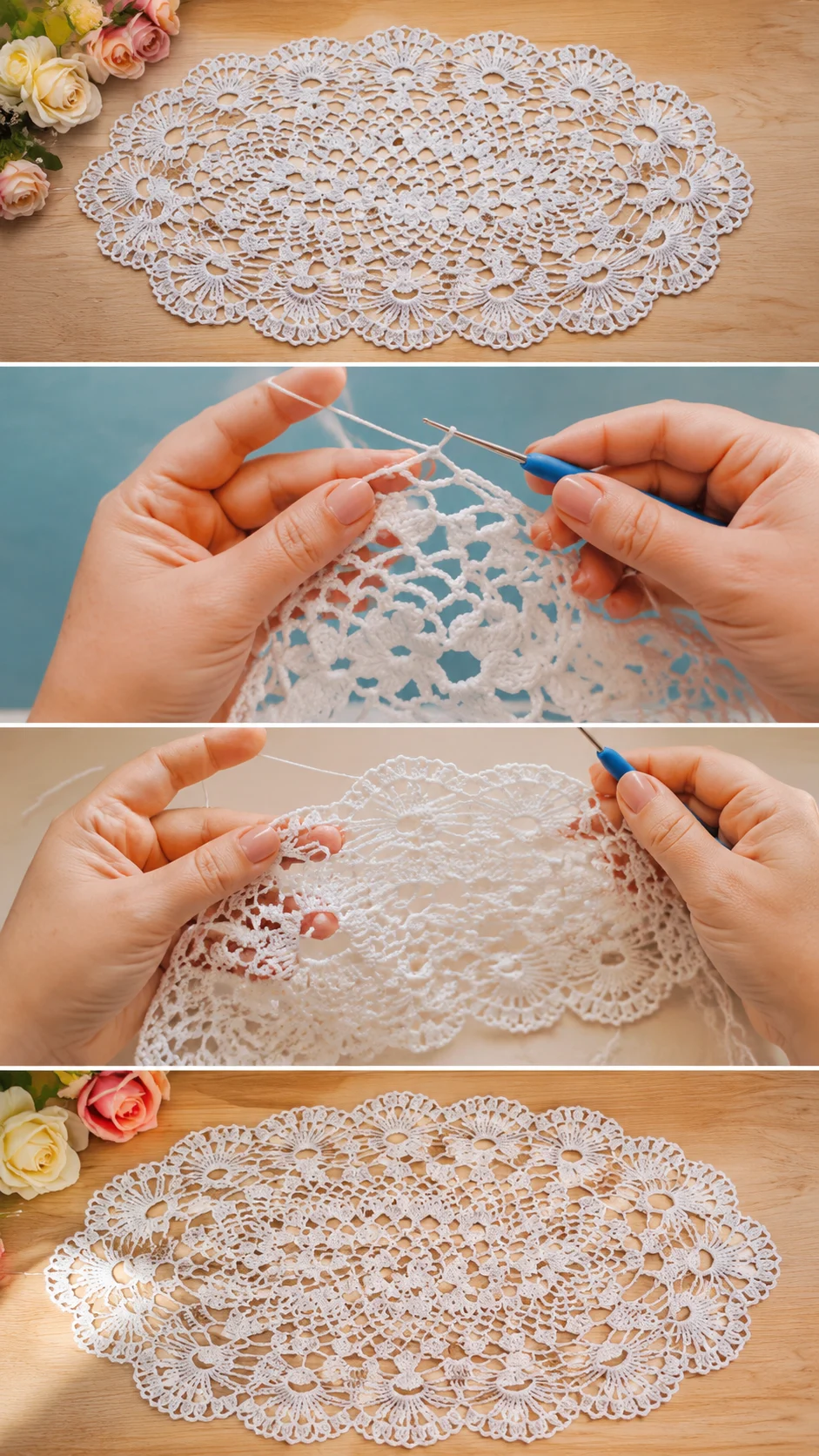 Crochet Oval Table Runner: A Timeless Lace Accent pattern