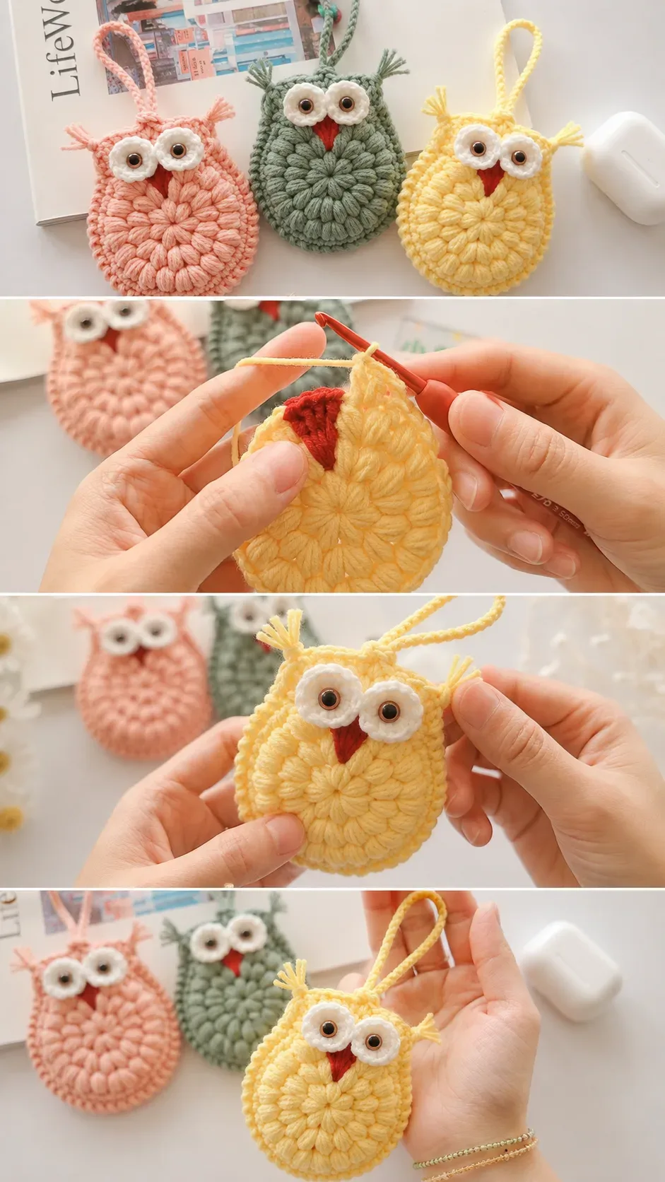 Crochet Owl Pocket: A Whimsical Forest Charm pattern