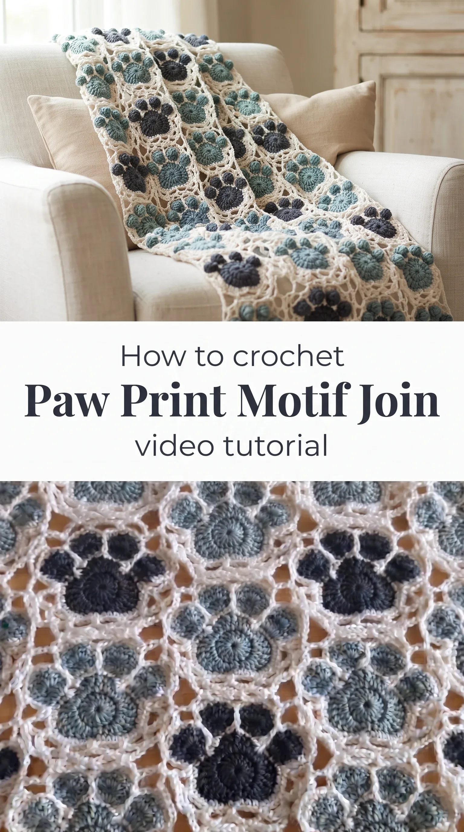 Crochet Paw Motif Join: A Sweet and Playful Touch