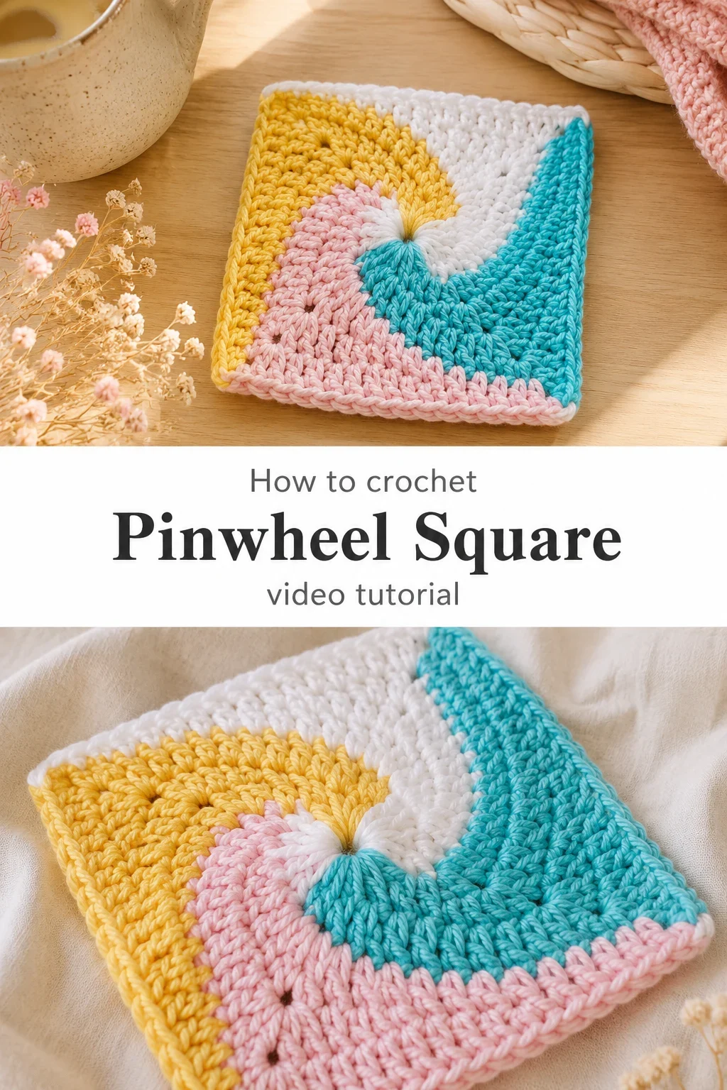 Crochet Pinwheel Square: A Vibrant and Whimsical Accent