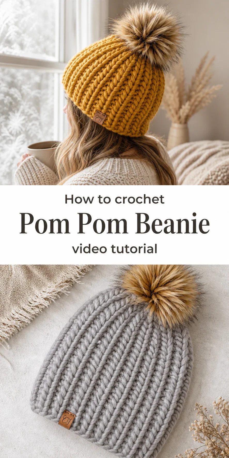 Crochet Pom Pom Beanie: A Chic Winter Essential