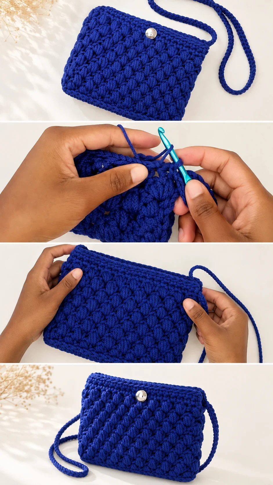 Crochet Puff Stitch Crossbody Bag: A Chic Everyday Accessory pattern