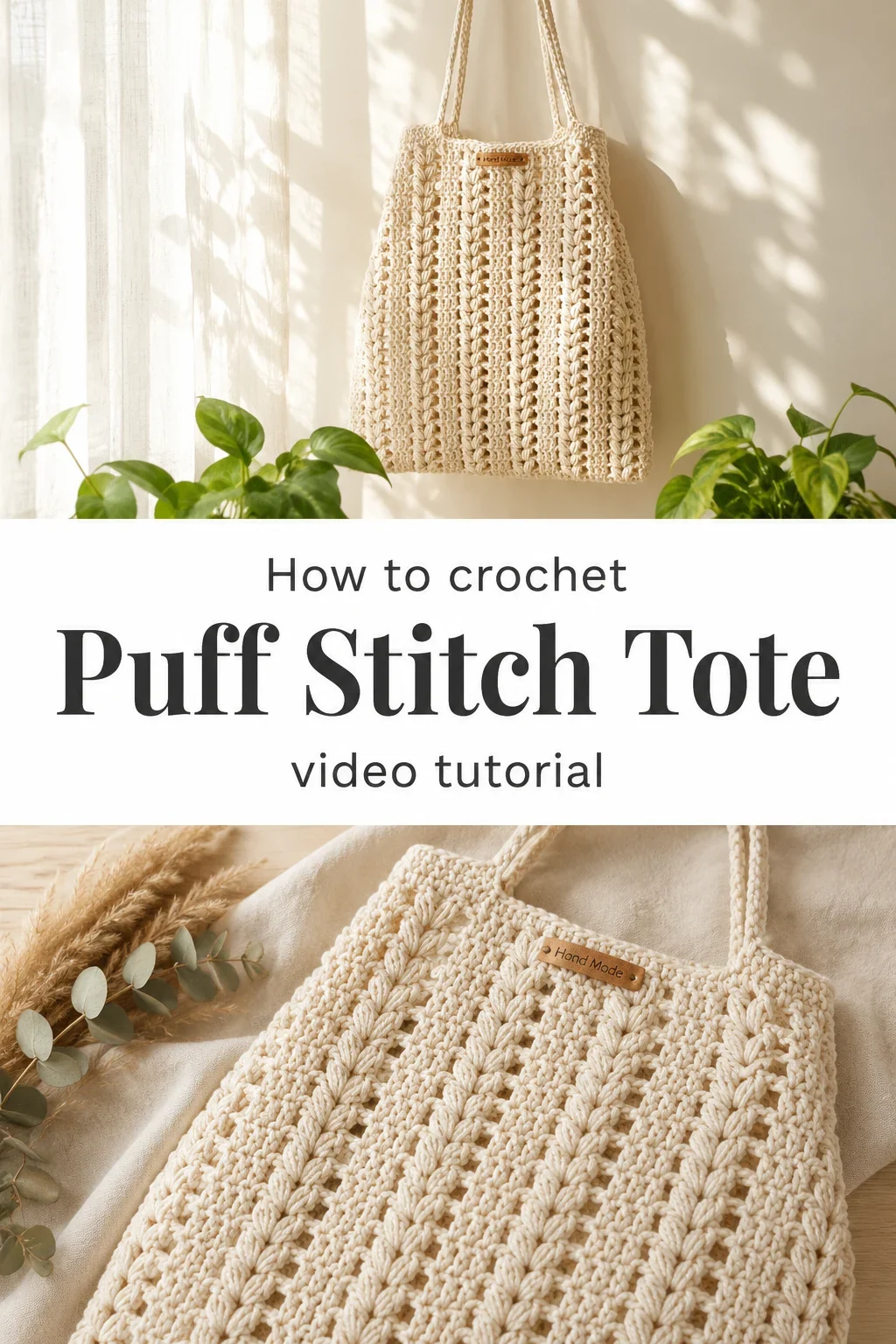 Crochet Puff Stitch Tote: A Chic Everyday Bag