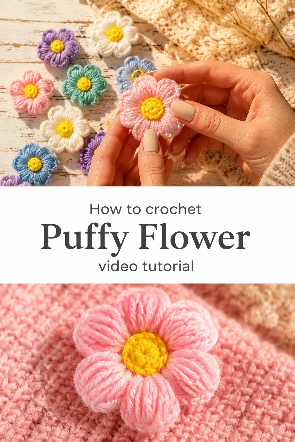 Crochet Puffy Flower: A Charming Whimsical Accent