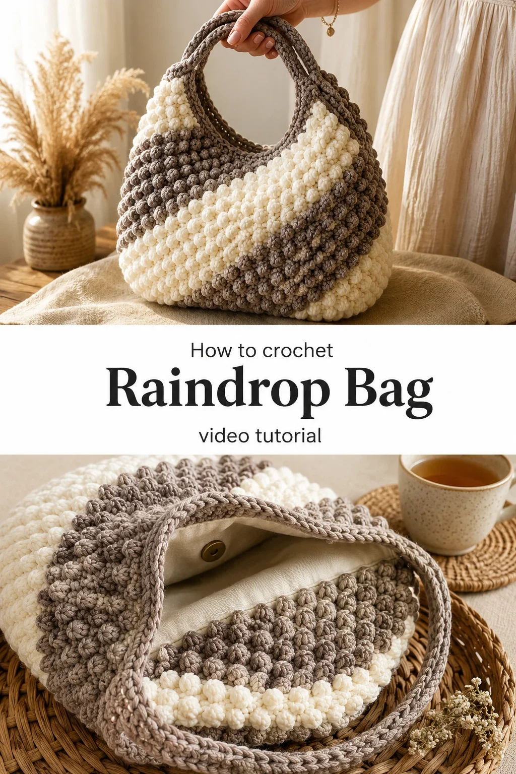 Crochet Raindrop Bag: A Textured Boho Treasure