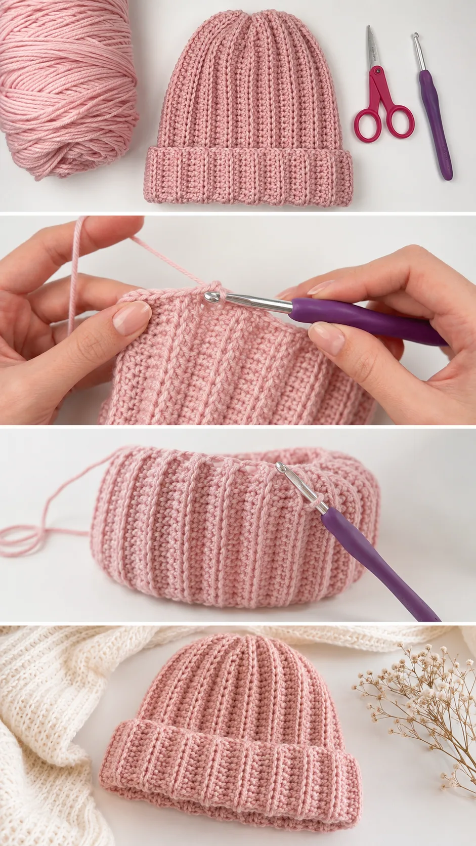 Crochet Ribbed Beanie: A Warm and Timeless Classic pattern