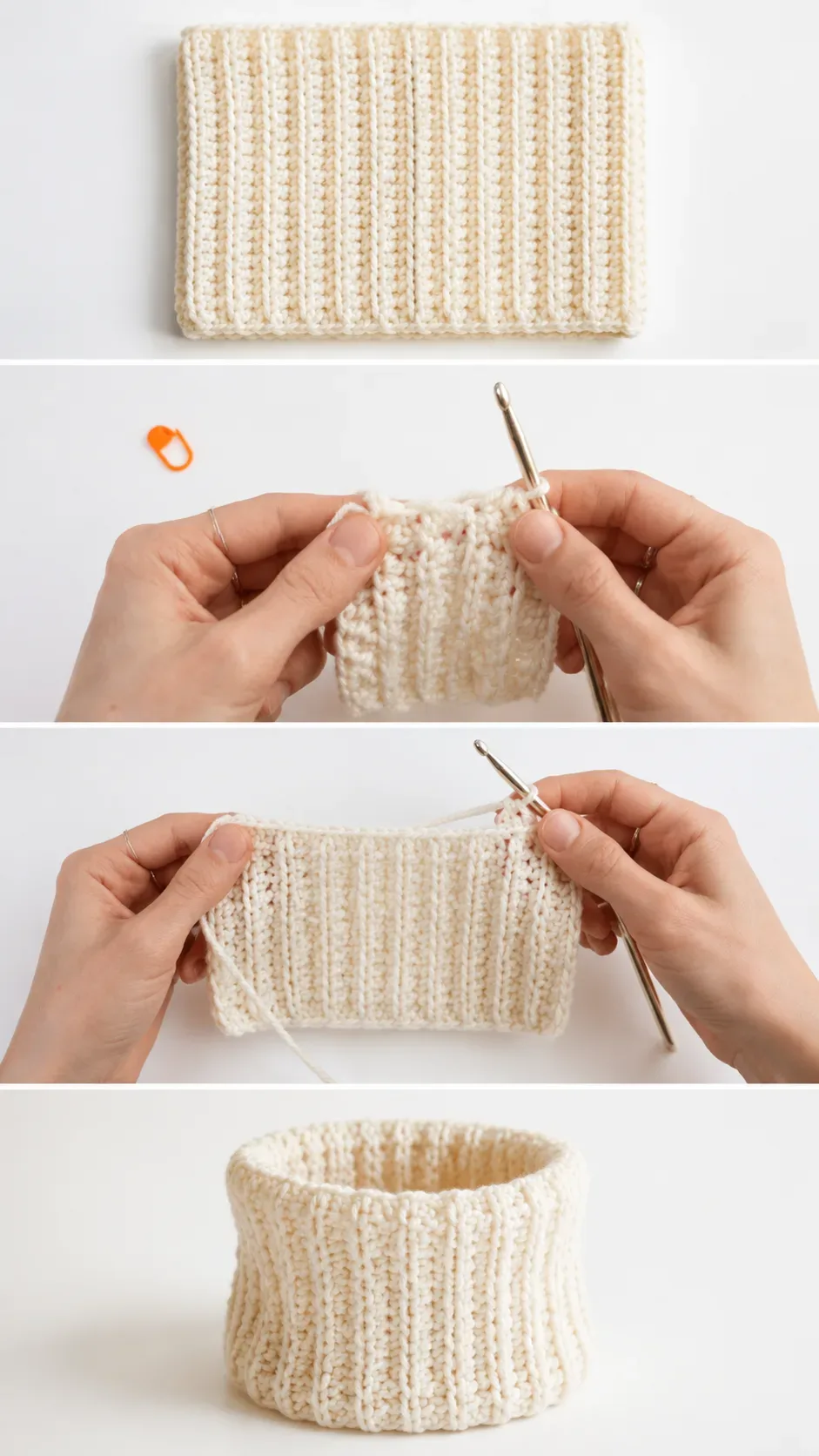 Crochet Ribbed Cowl: A Warm and Cozy Neck Essential pattern