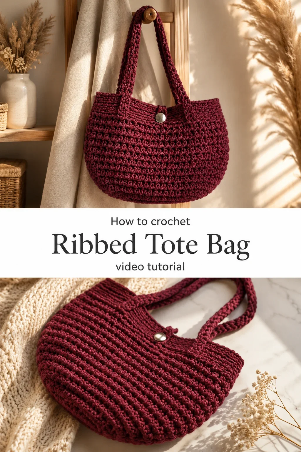 Crochet Ribbed Tote Bag: A Chic and Timeless Accessory
