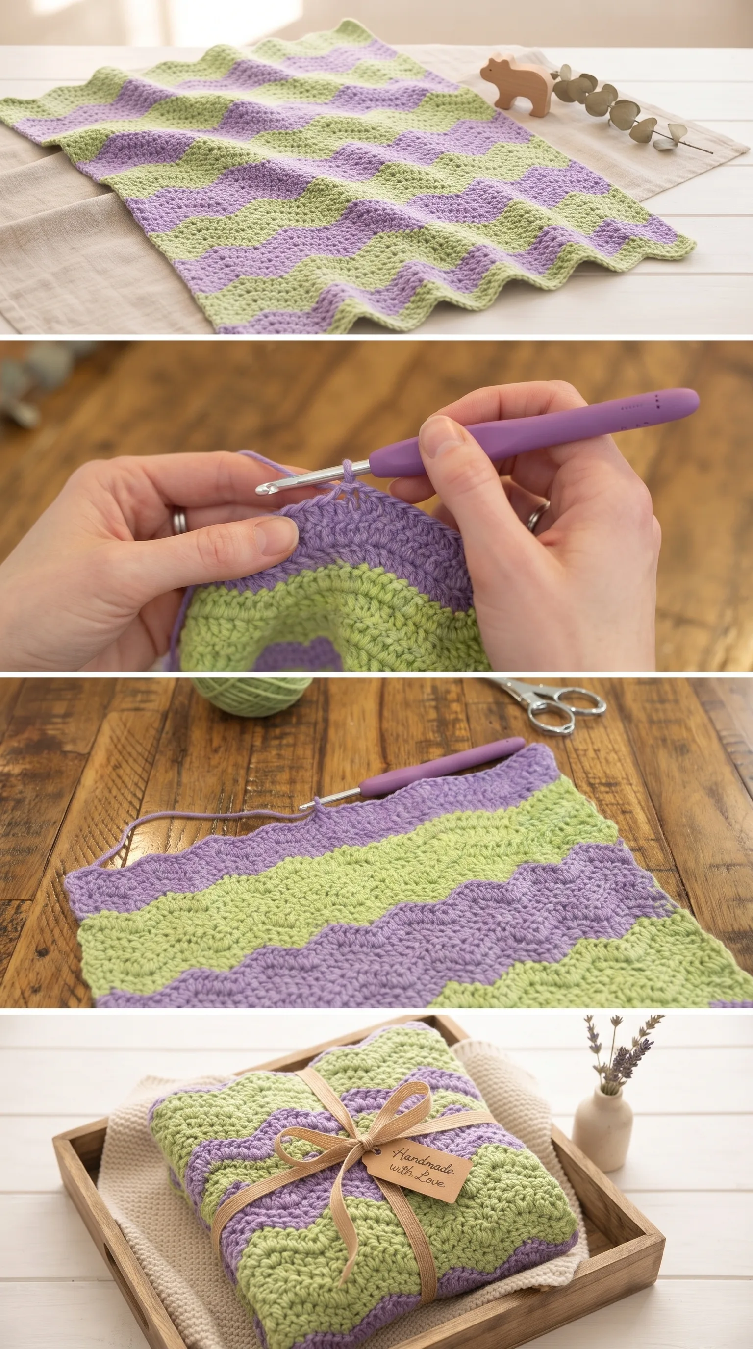 Crochet Ripple Baby Blanket: A Sweet and Timeless Treasure pattern