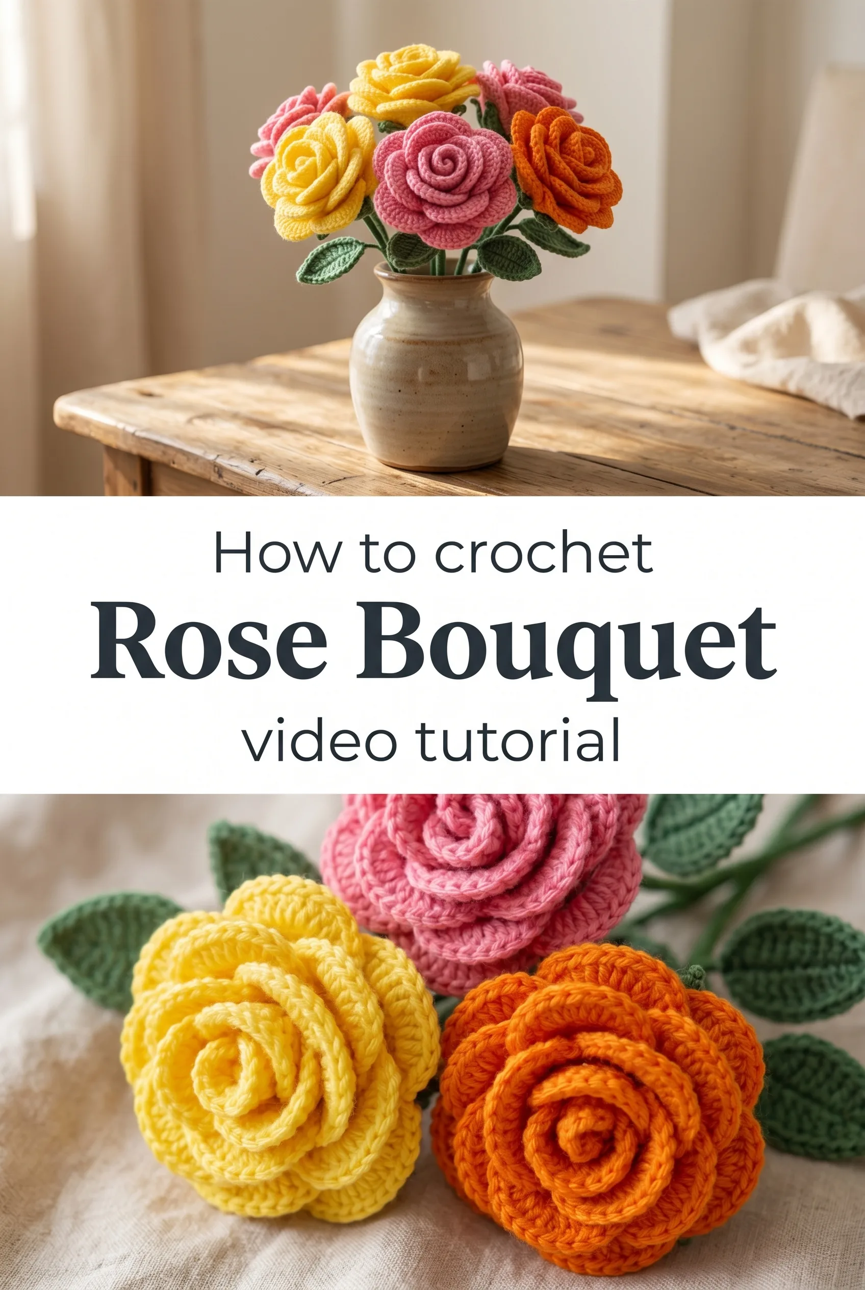 Crochet Rose Bouquet: A Beautiful Floral Arrangement