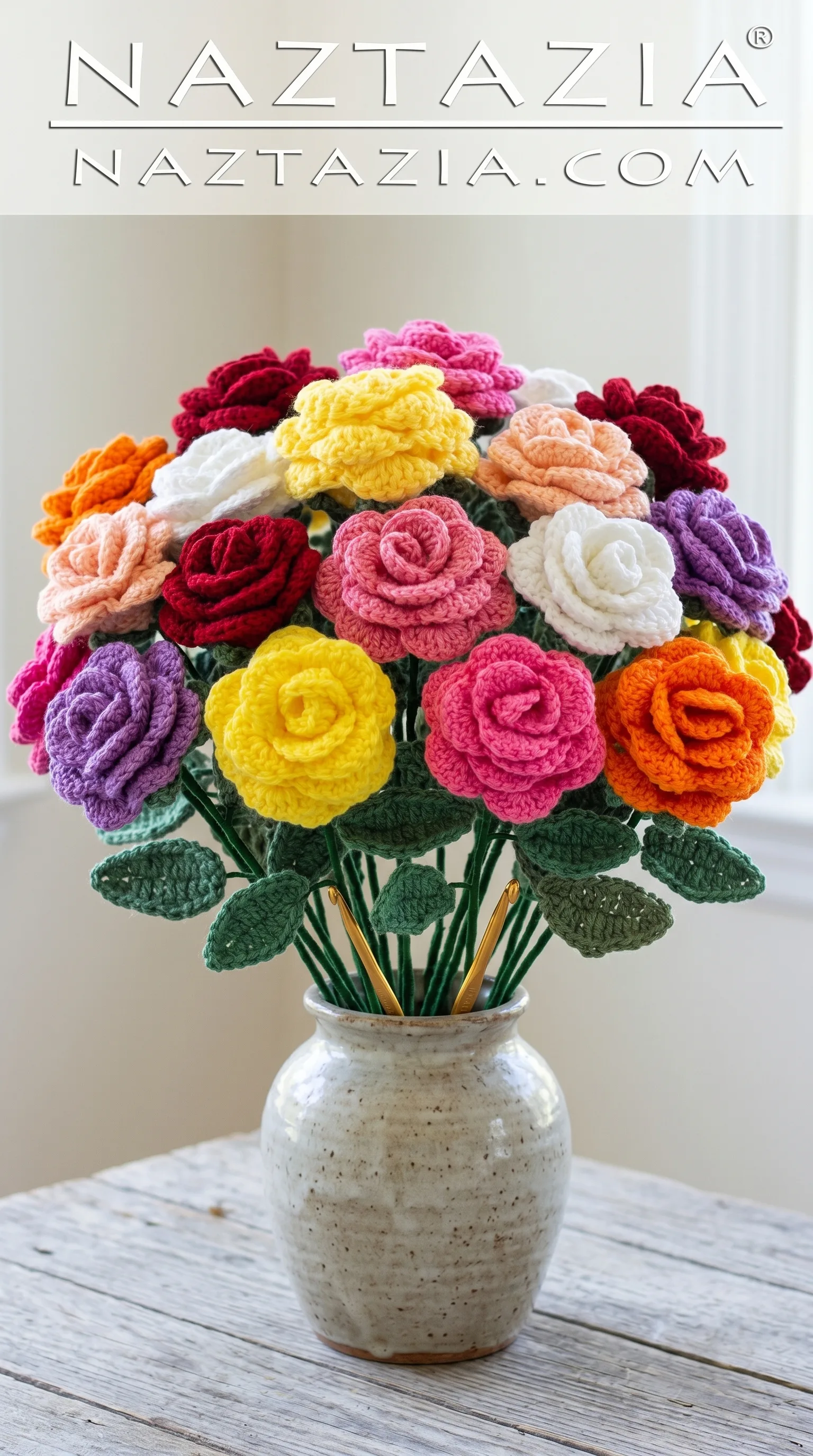 Crochet Rose Bouquet: A Beautiful Floral Arrangement pattern