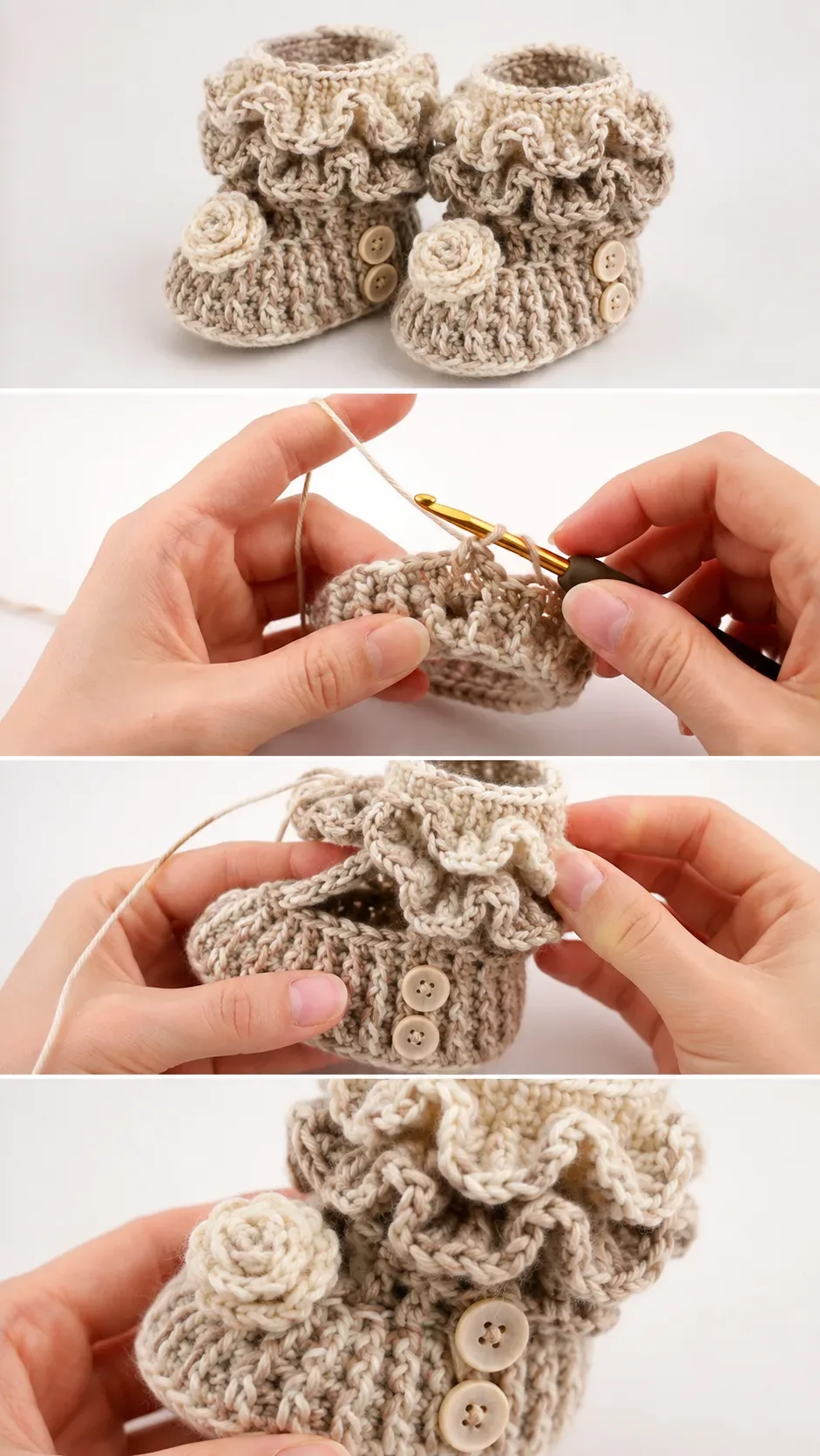 Crochet Ruffle Baby Booties: A Sweet Handmade Treasure pattern