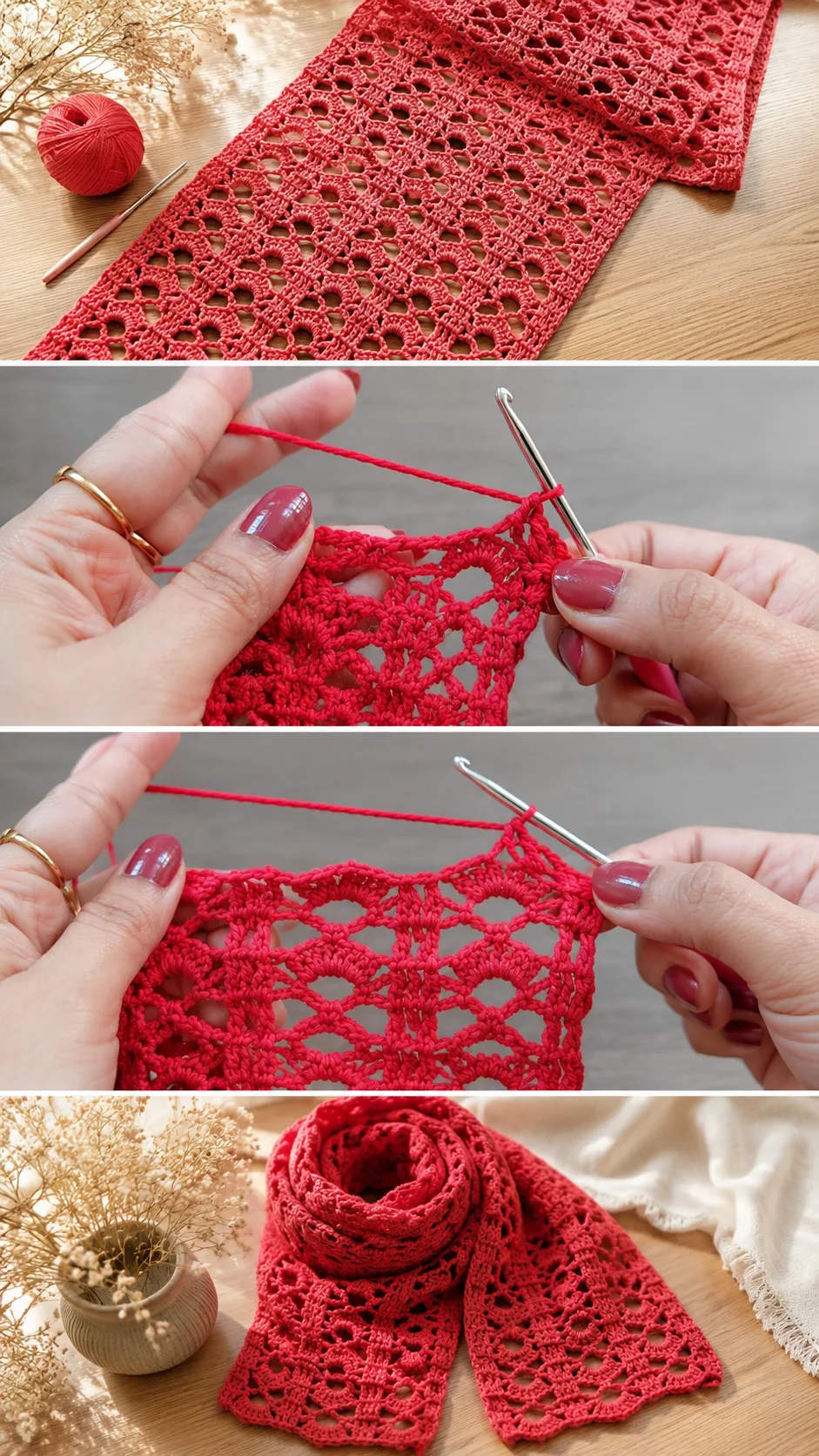 Crochet Scarf Table Runner: A Timeless Handmade Accent pattern