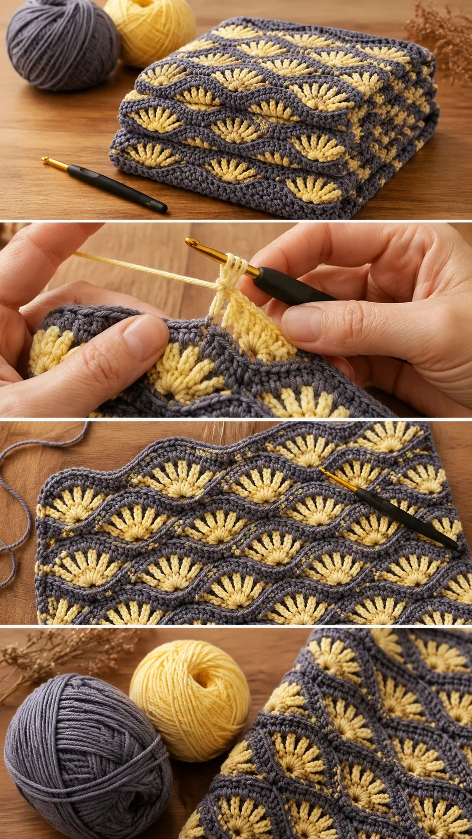 Crochet Shell Stitch Blanket: A Timeless Textured Treasure pattern