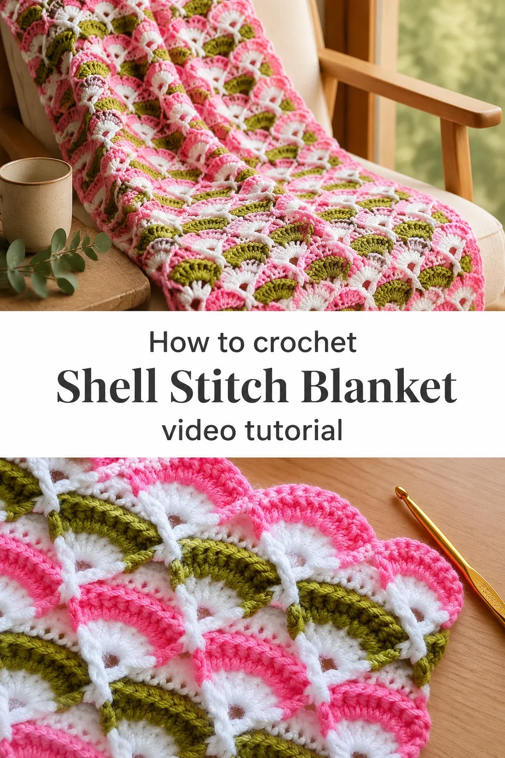 Crochet Shell Stitch Blanket: A Vibrant Cozy Wrap