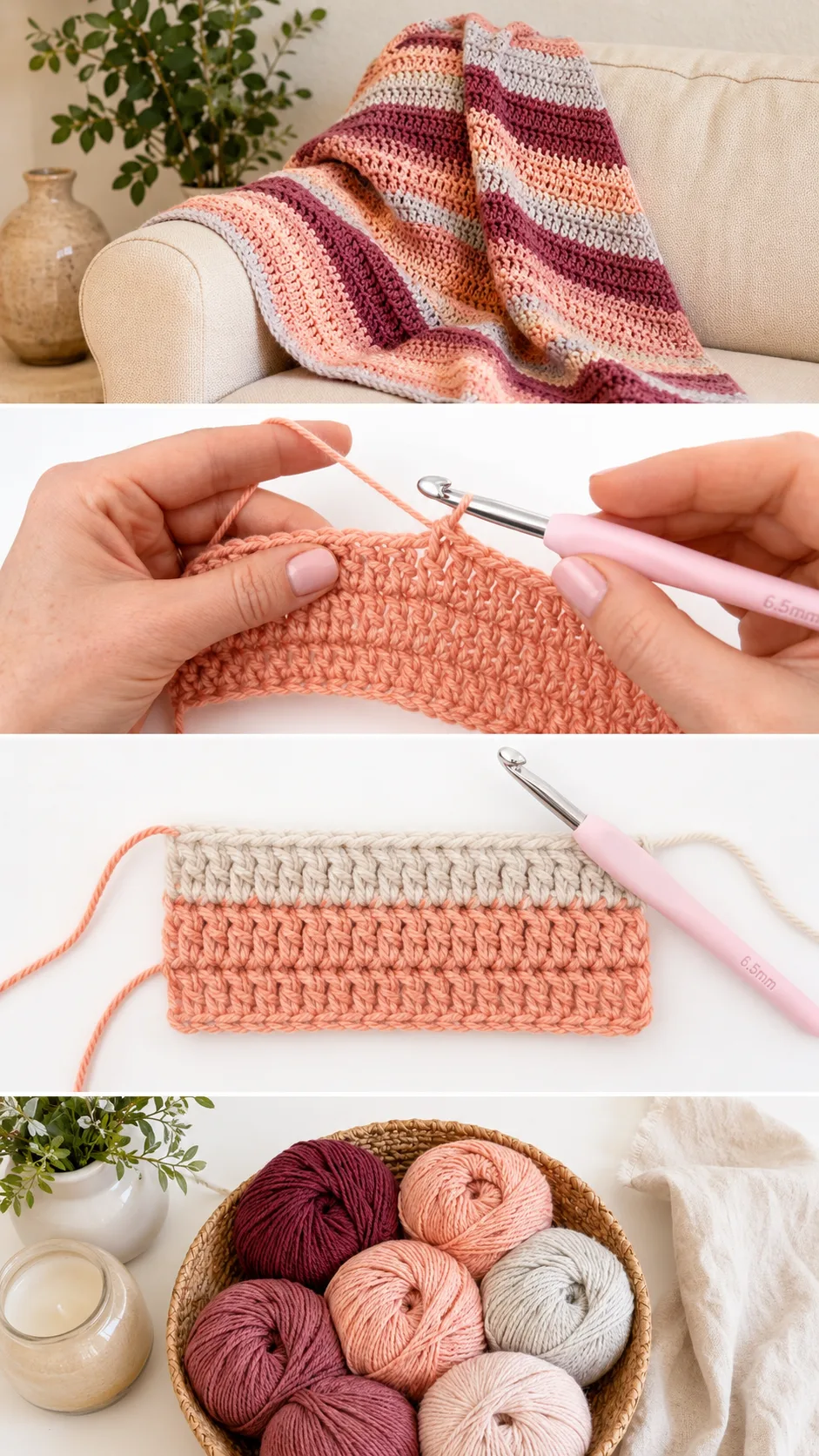 Crochet Sierra Sunset Throw: A Warm and Cozy Classic pattern