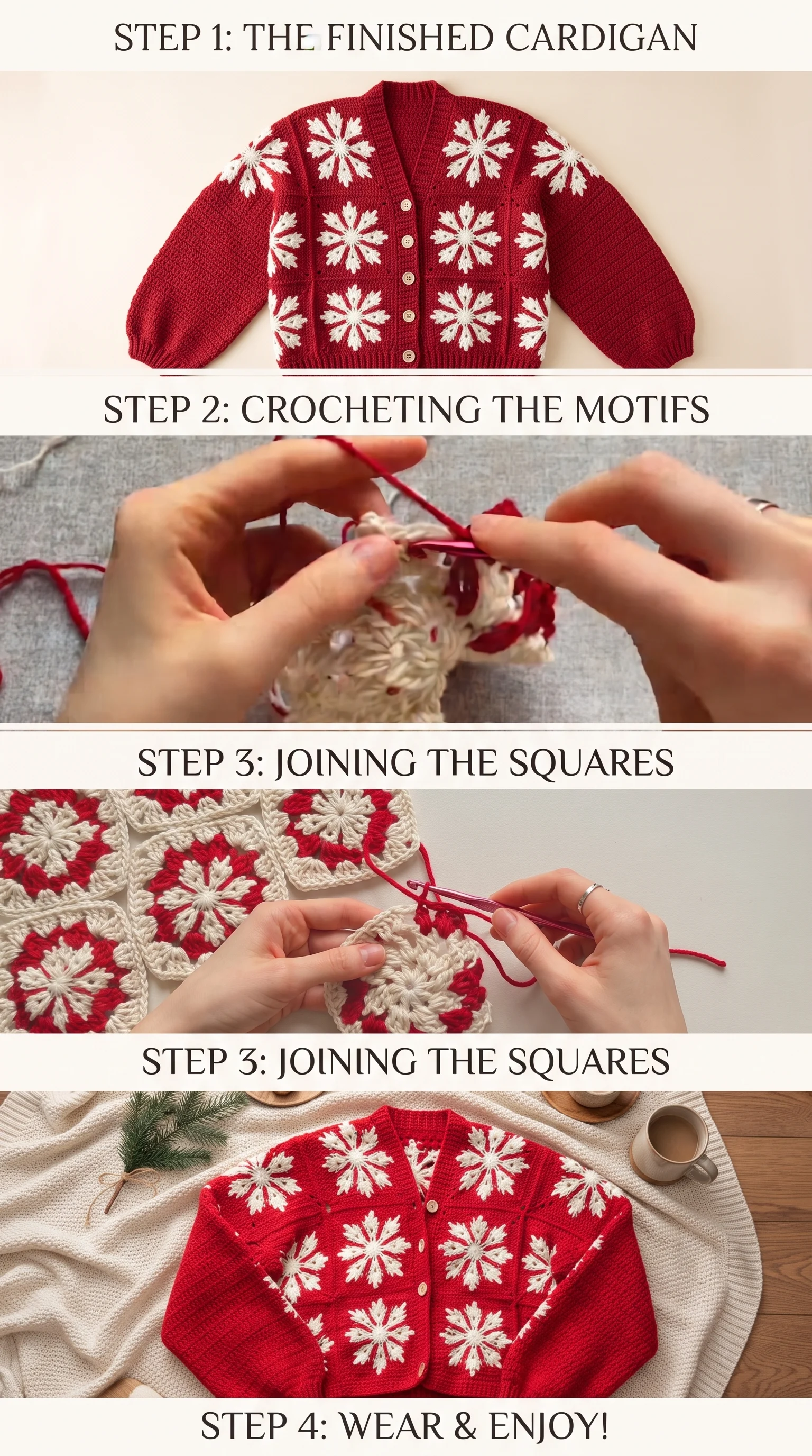 Crochet Snowflake Cardigan: A Festive Winter Essential pattern