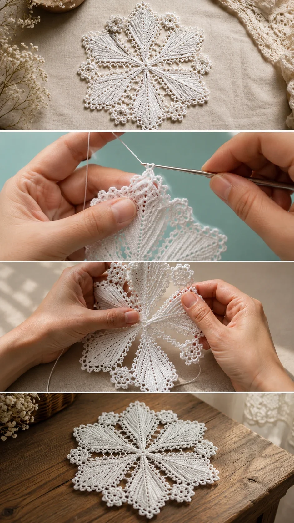 Crochet Snowflake Doily: A Timeless Lace Masterpiece pattern
