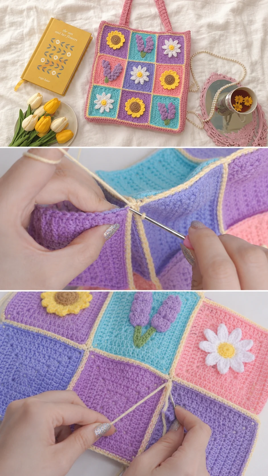 Crochet Spring Tote Bag: A Blooming Floral Treasure pattern