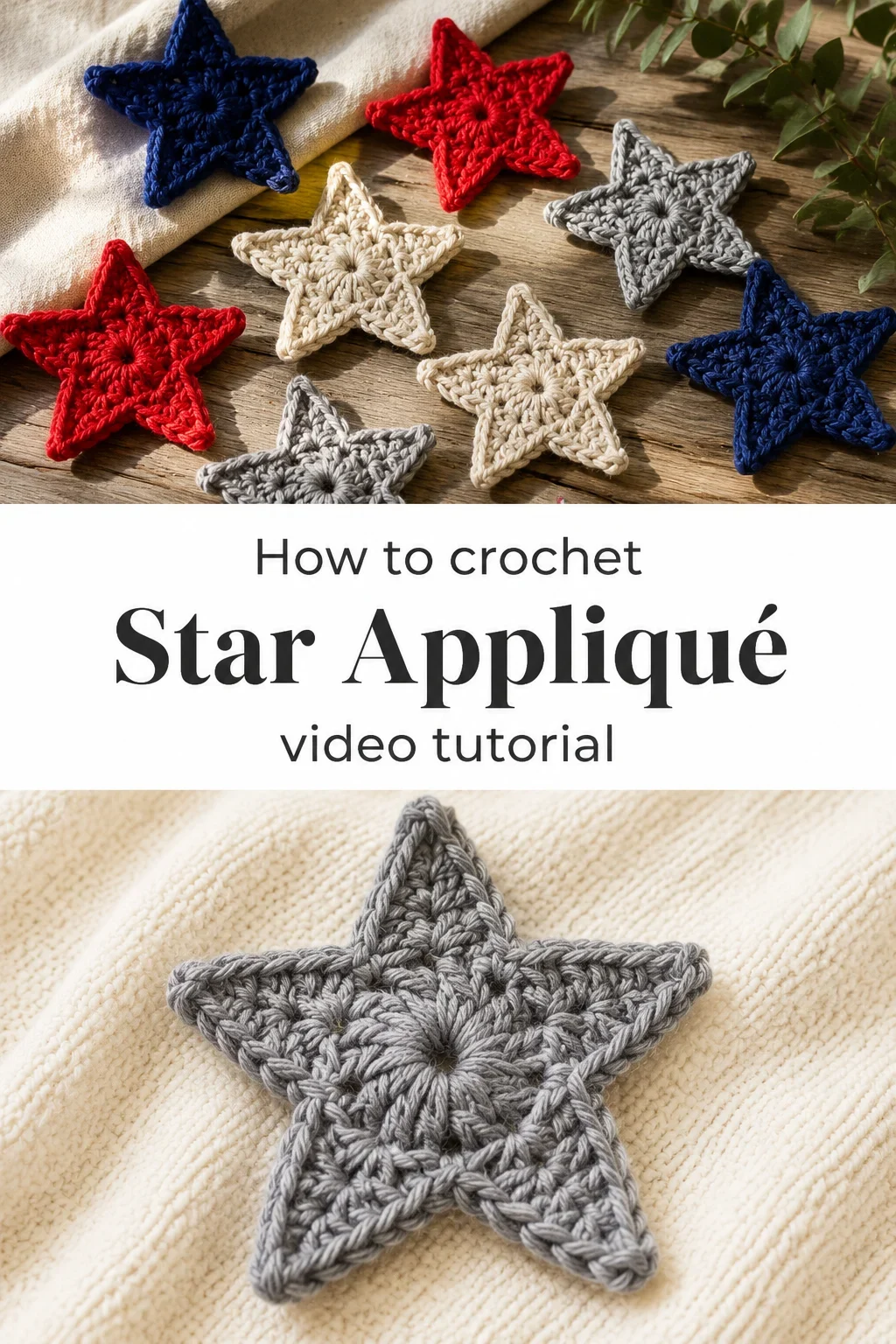 Crochet Star Appliqué: A Charming Decorative Accent
