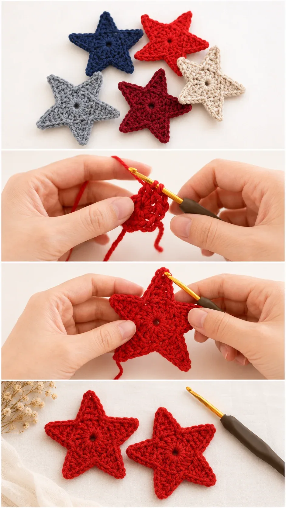 Crochet Star Appliqué: A Charming Decorative Accent pattern