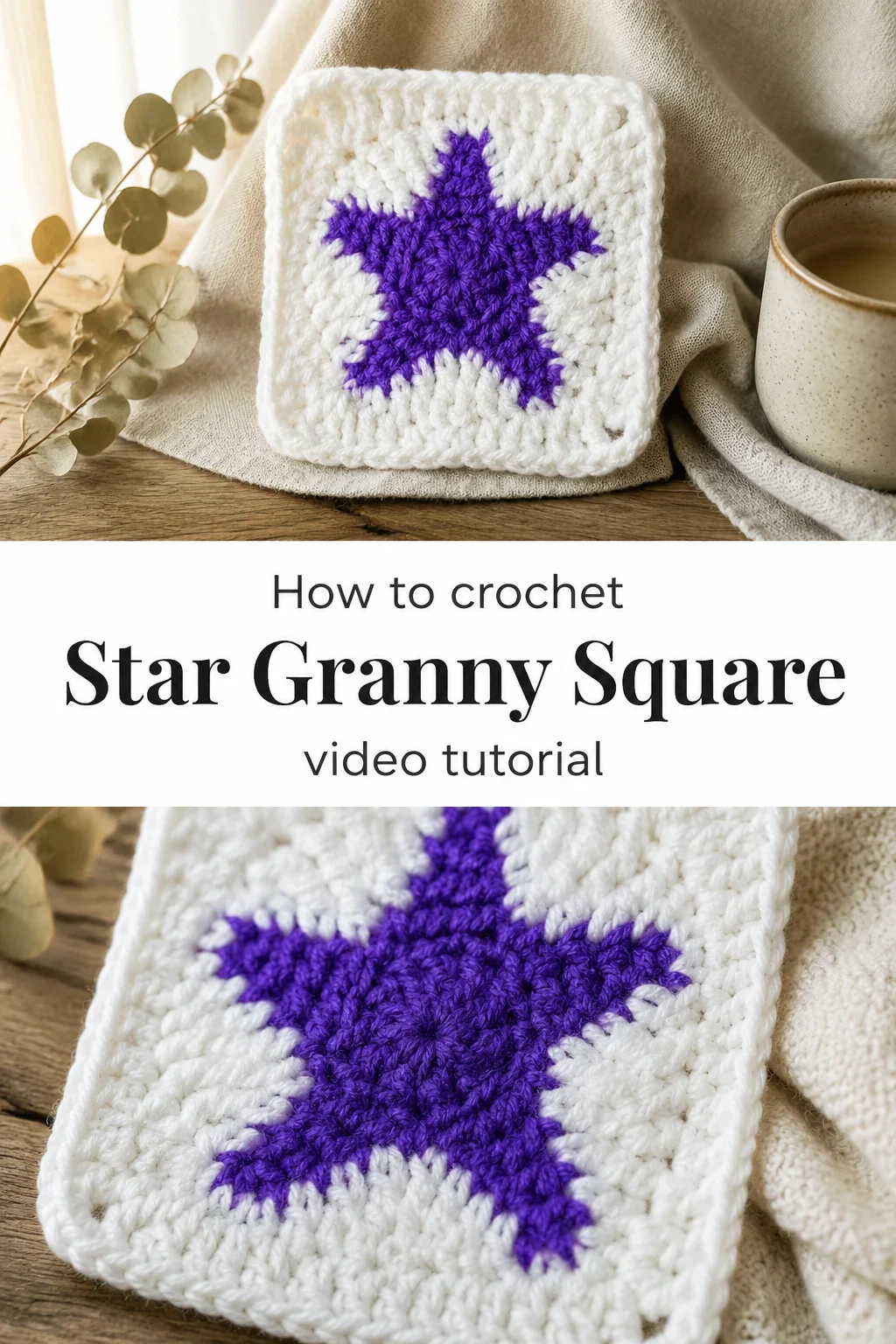 Crochet Star Granny Square: A Bold Decorative Accent