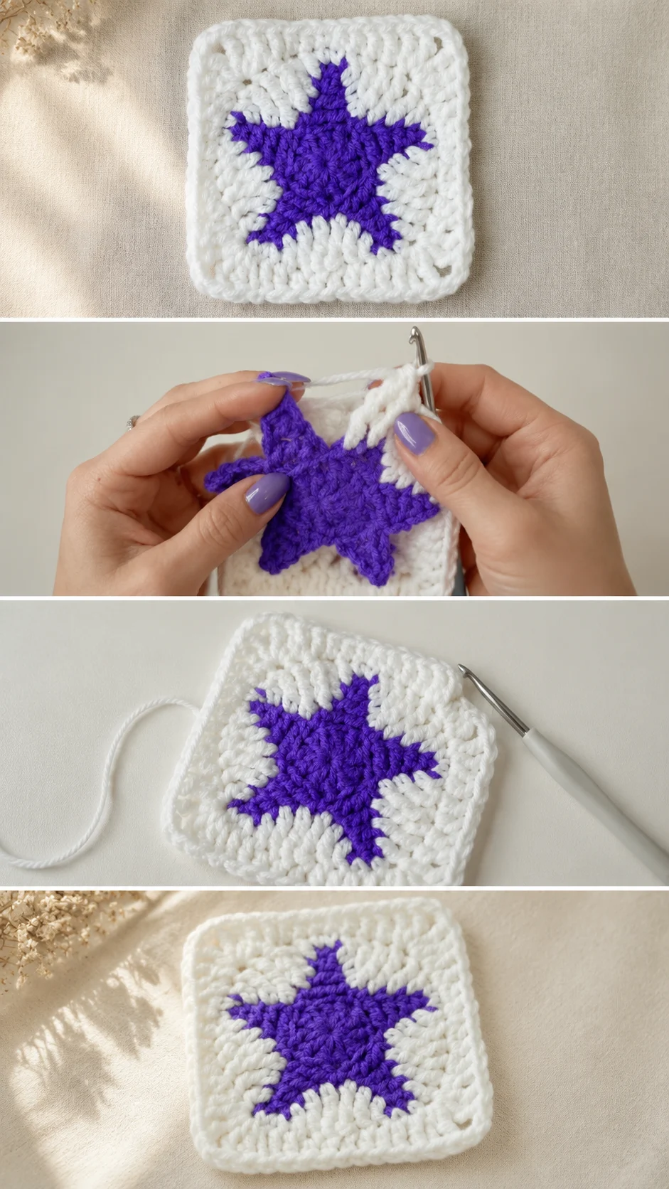 Crochet Star Granny Square: A Bold Decorative Accent pattern