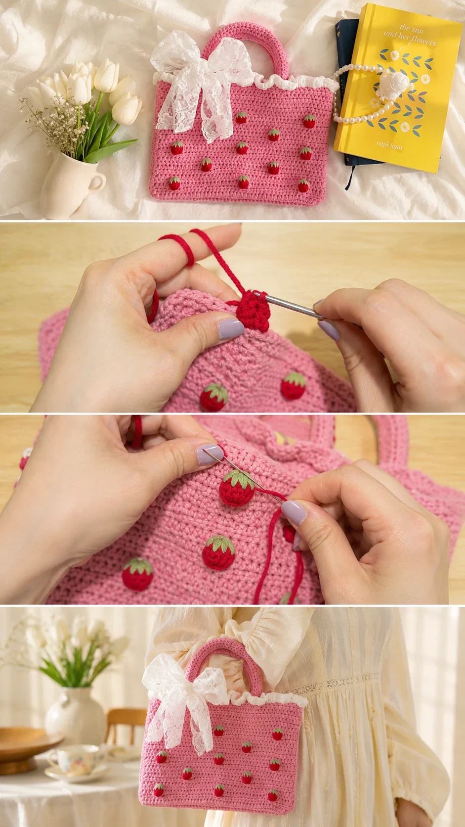 Crochet Strawberry Bag: A Sweet and Charming Accessory pattern