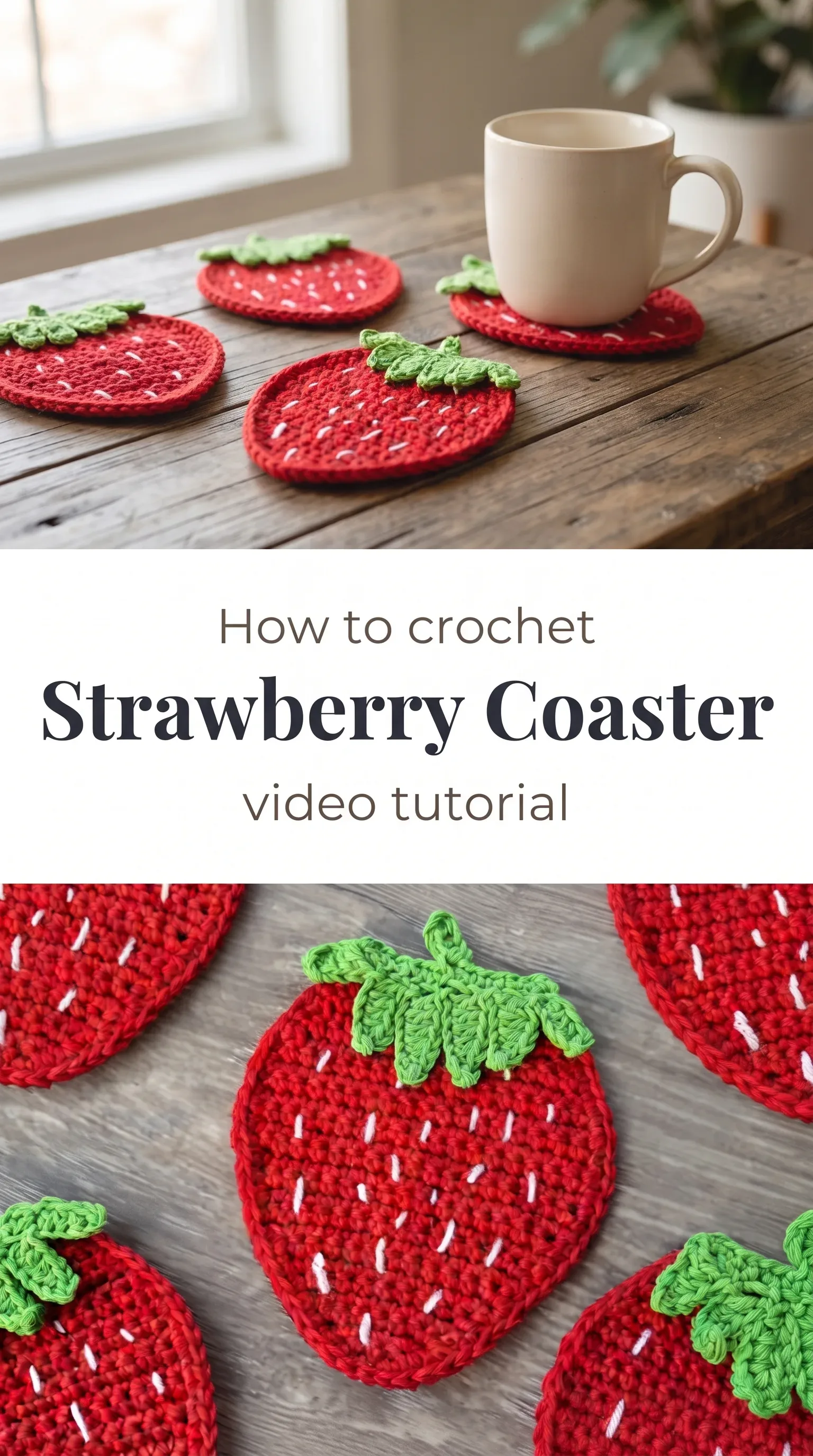 Crochet Strawberry Coaster: A Sweet and Charming Touch