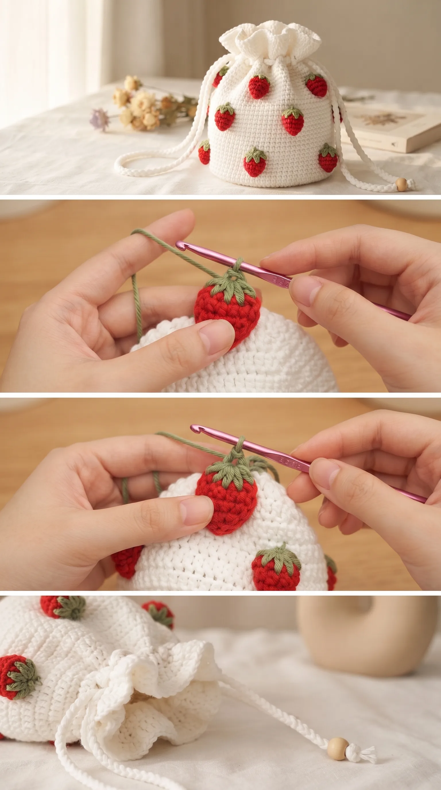 Crochet Strawberry Pouch: A Sweet and Charming Accessory pattern