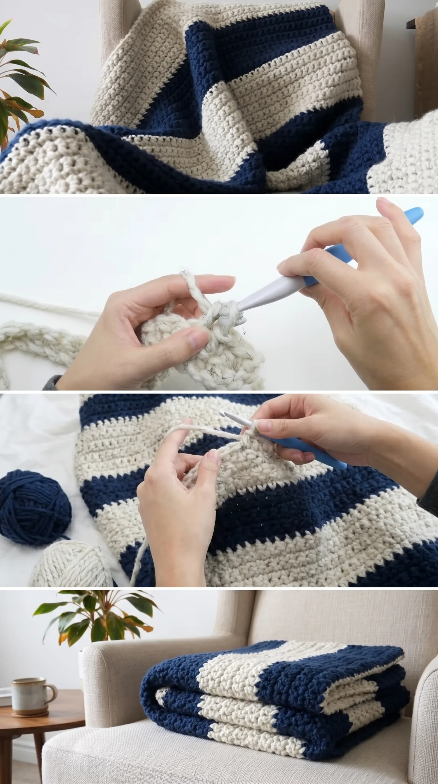 Crochet Striped Blanket: A Timeless Comfort Classic pattern
