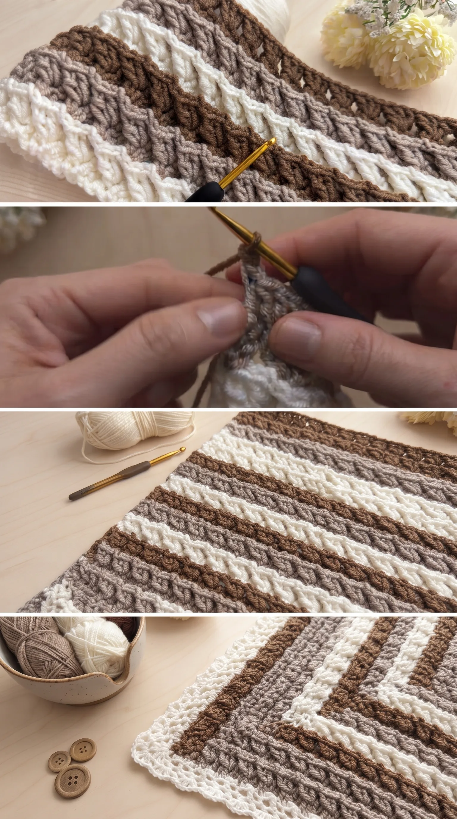 Crochet Striped Blanket: A Timeless Handmade Classic pattern
