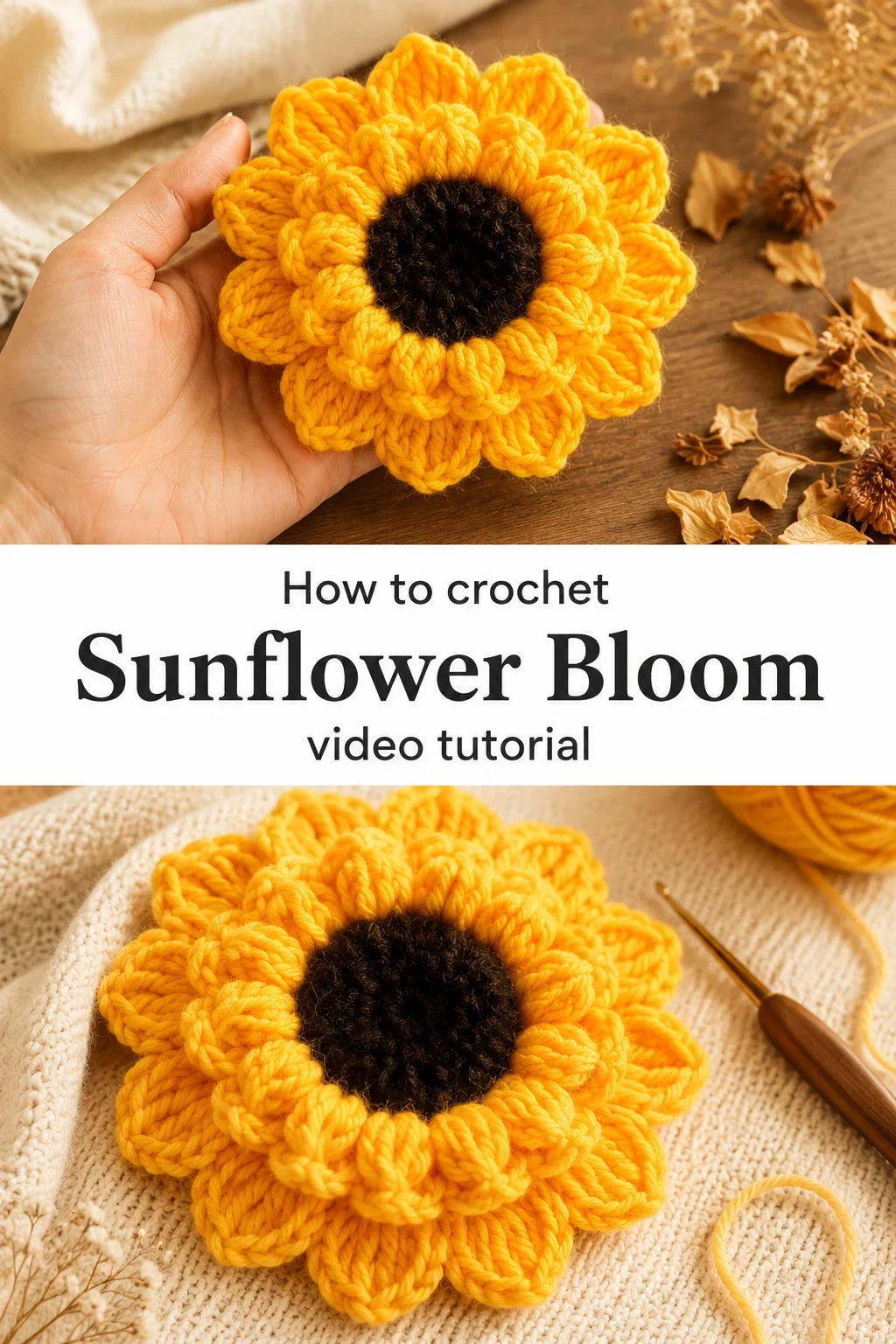 Crochet Sunflower Bloom: A Bright and Cheerful Accent