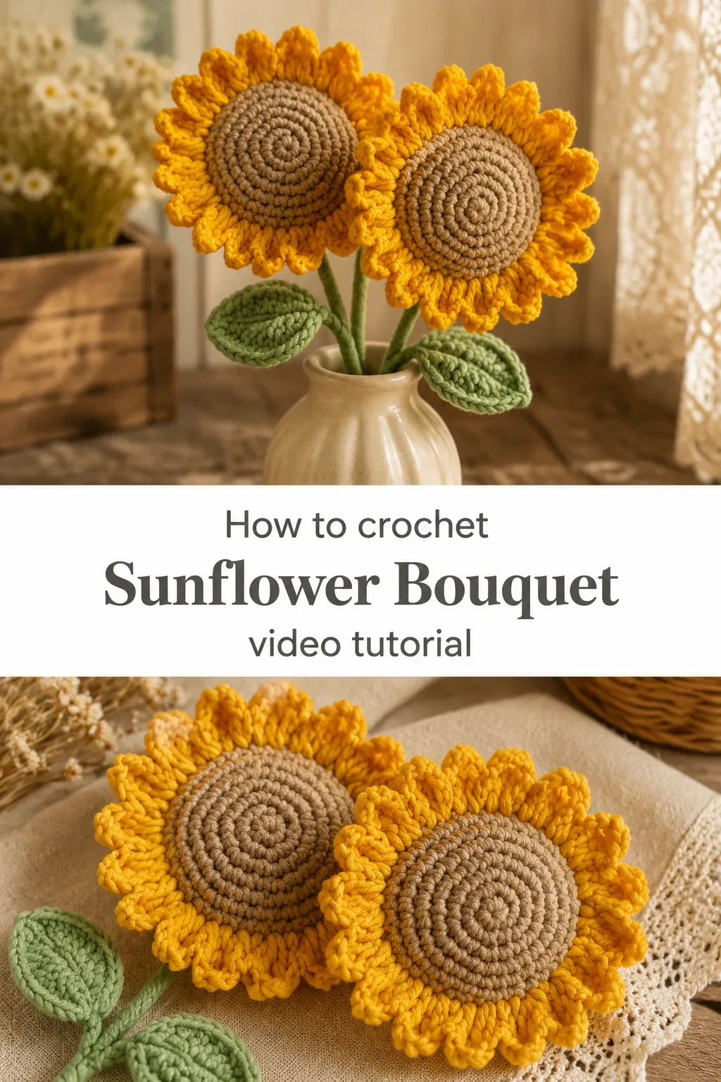 Crochet Sunflower Bouquet: A Bright and Cheerful Bloom
