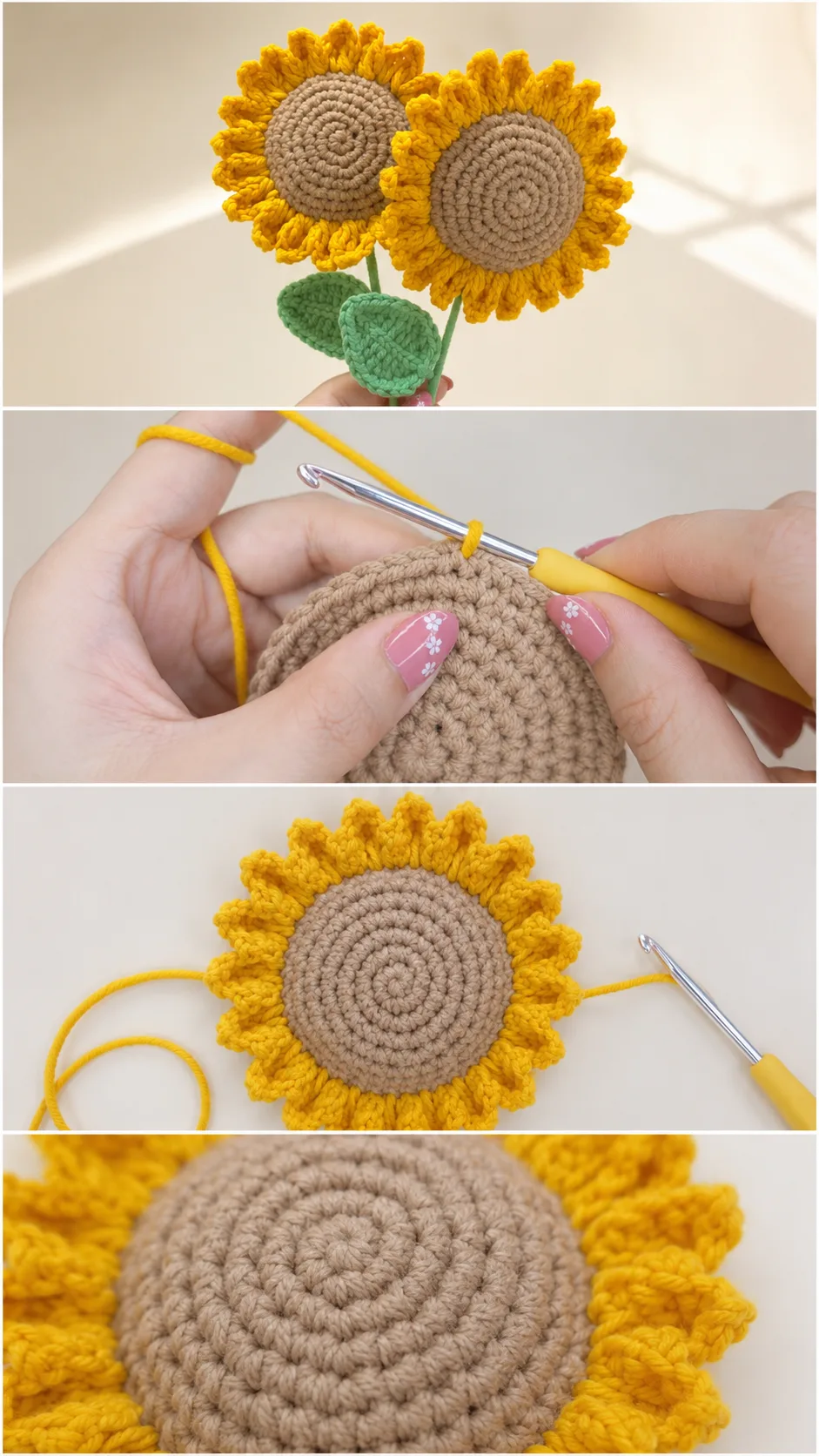 Crochet Sunflower Bouquet: A Bright and Cheerful Bloom pattern