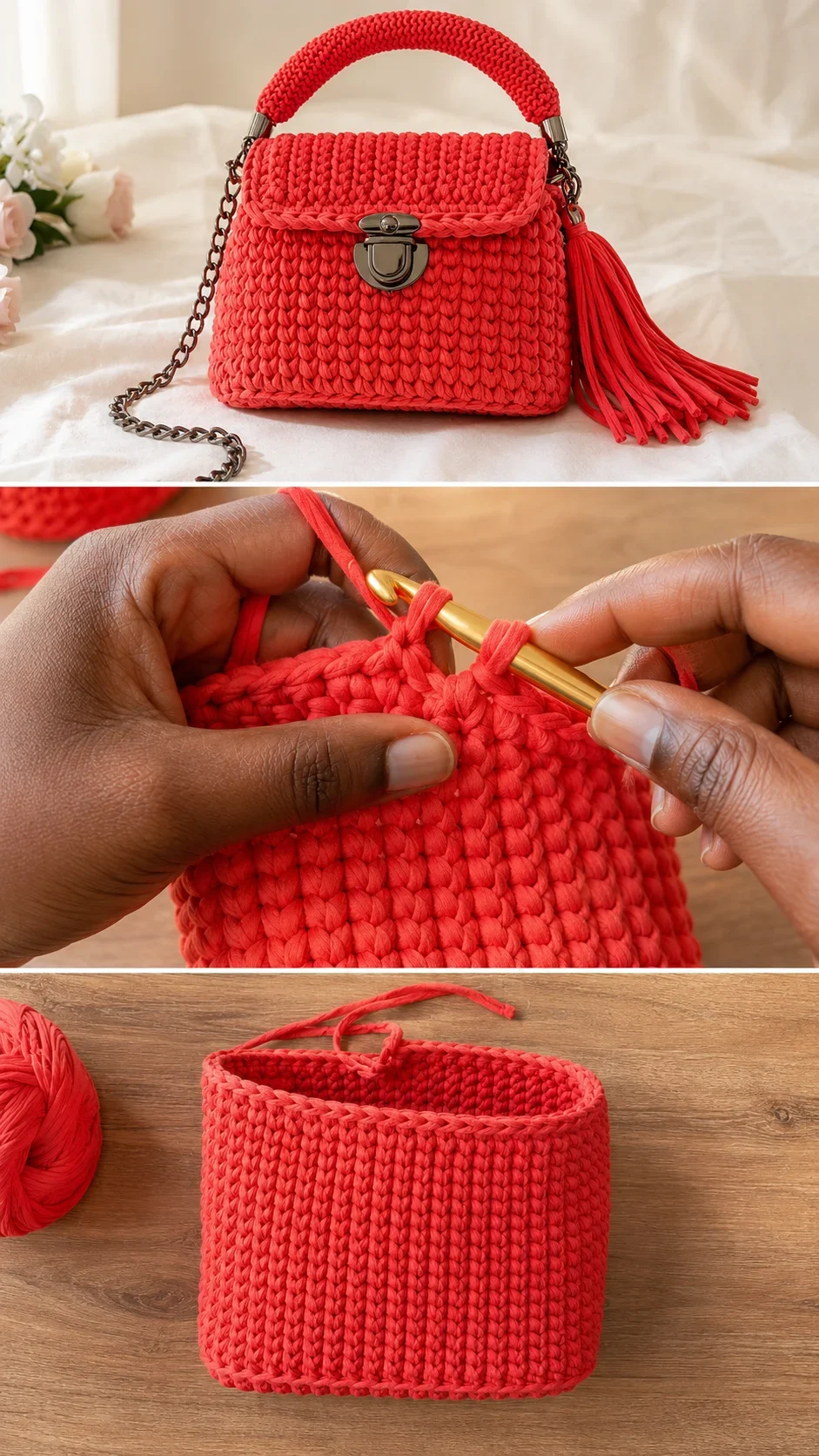 Crochet T-Yarn Bag: A Bold and Chic Accessory pattern