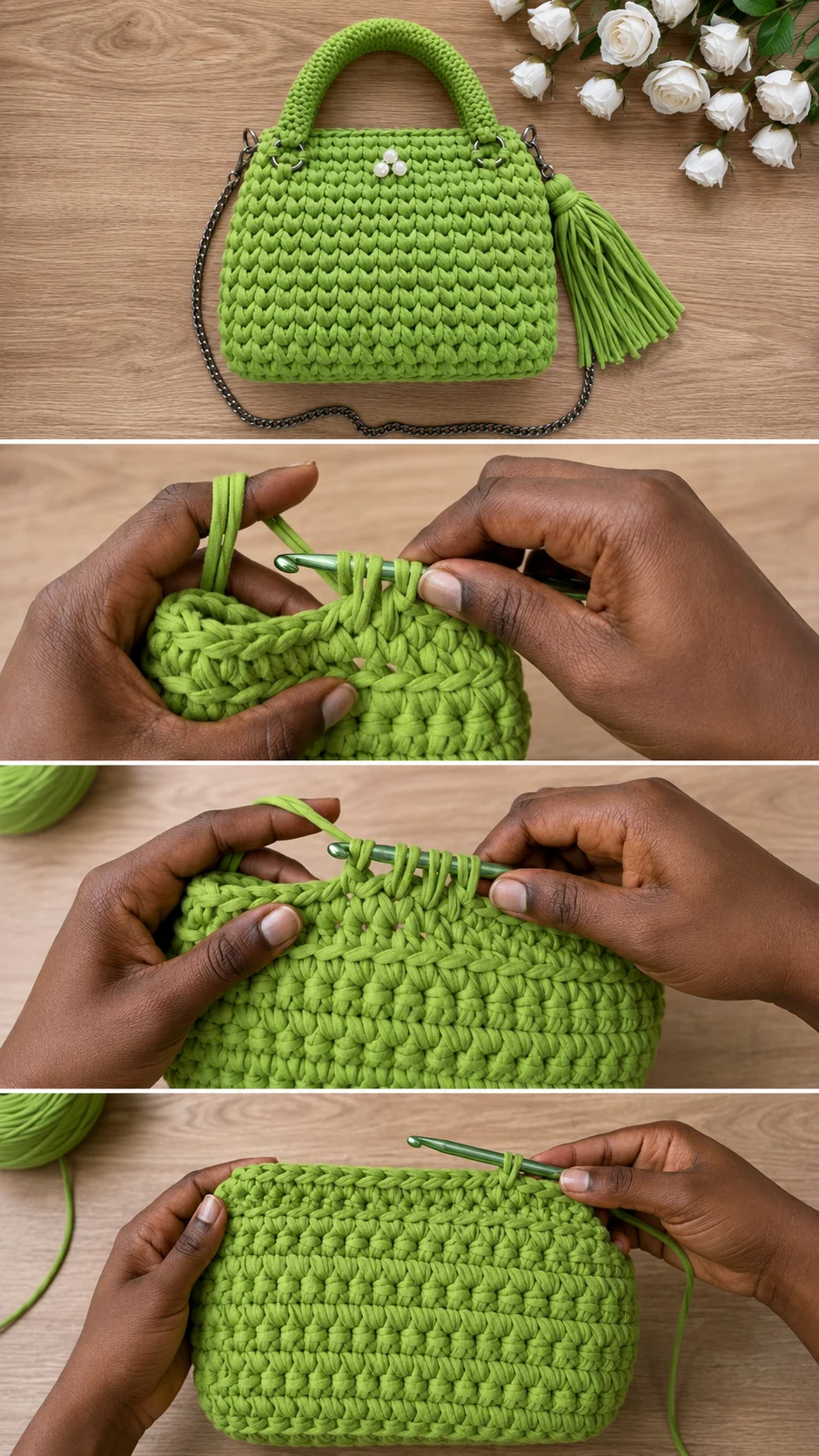 Crochet T-Yarn Handbag: A Chic and Vibrant Treasure pattern