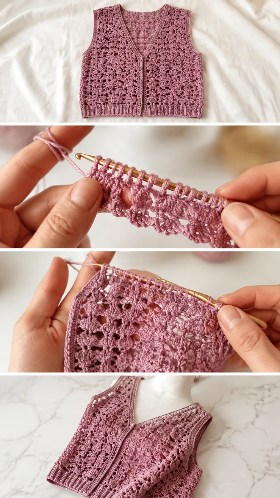 Crochet Tunisian Vest: A Timeless Textured Classic pattern