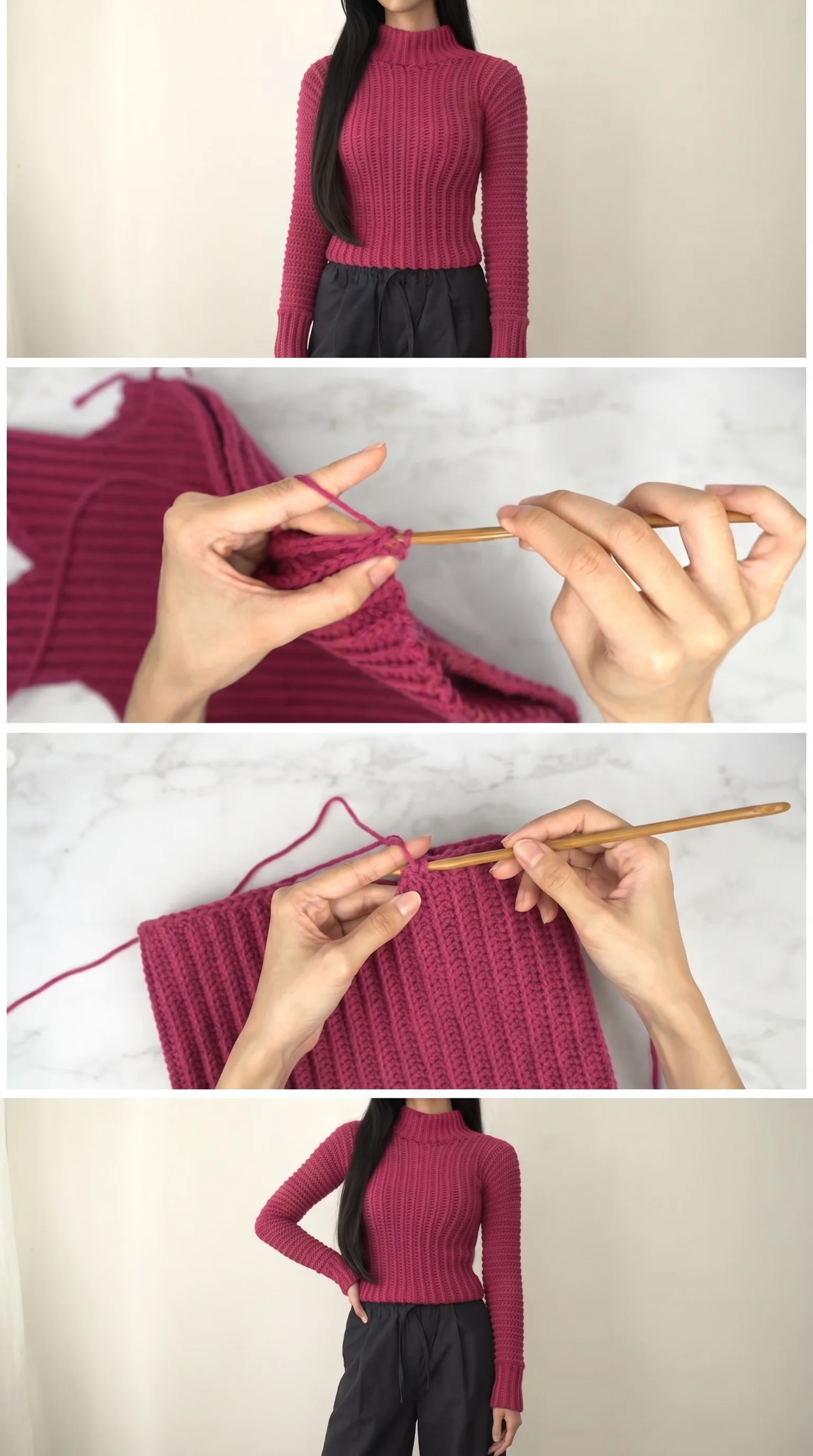 Crochet Turtleneck Sweater: A Warm and Chic Essential pattern