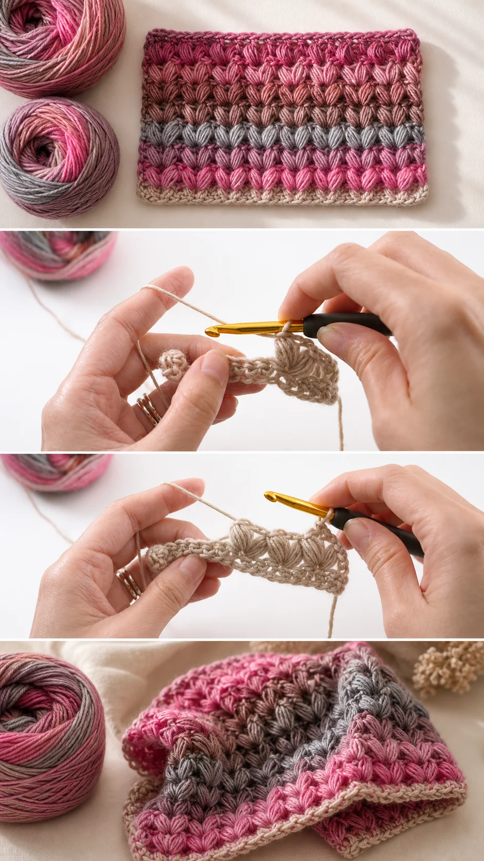 Crochet V Puff Stitch: A Textured and Timeless Treasure pattern