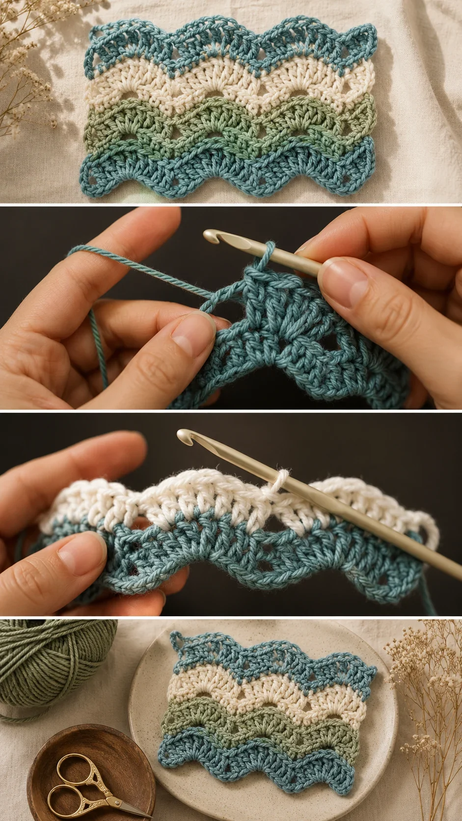 Crochet Vintage Fan Ripple Stitch: A Timeless Textured Classic pattern