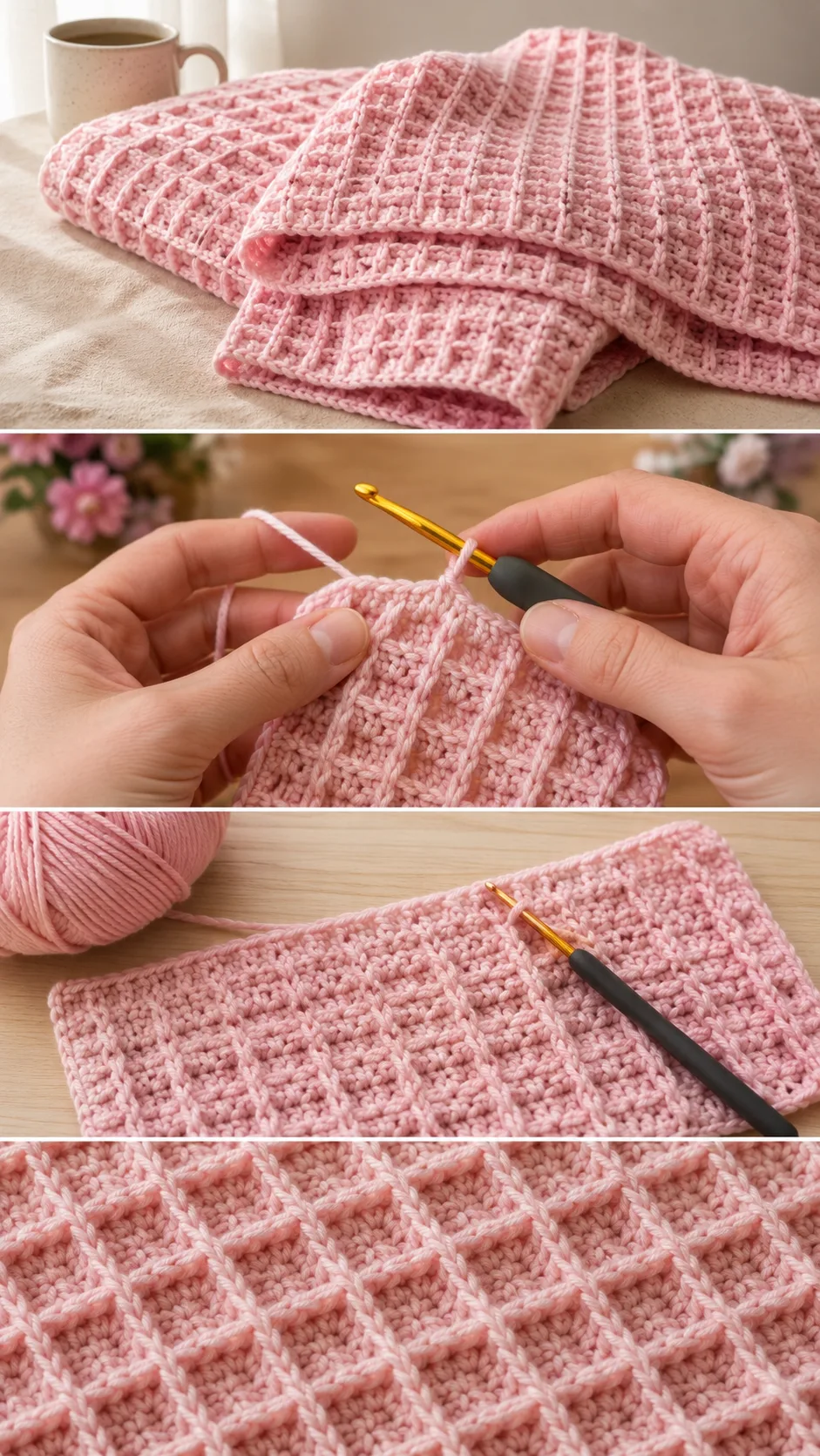 Crochet Waffle Blanket: A Soft and Timeless Classic pattern