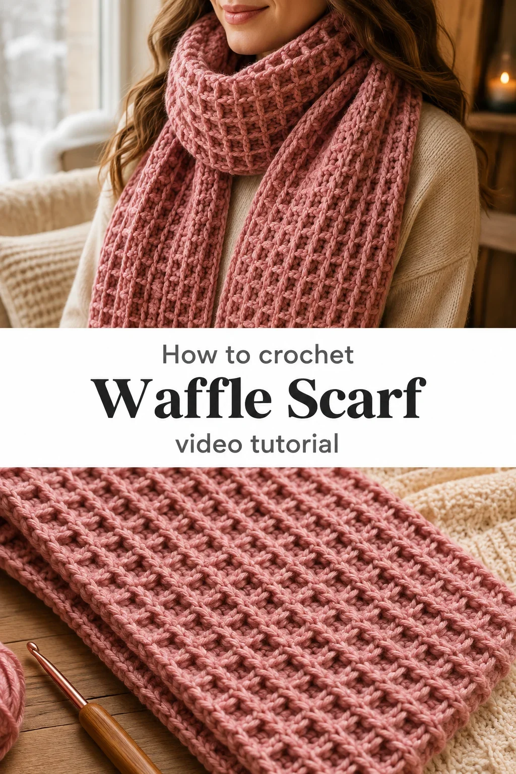 Crochet Waffle Scarf: A Warm and Timeless Accessory