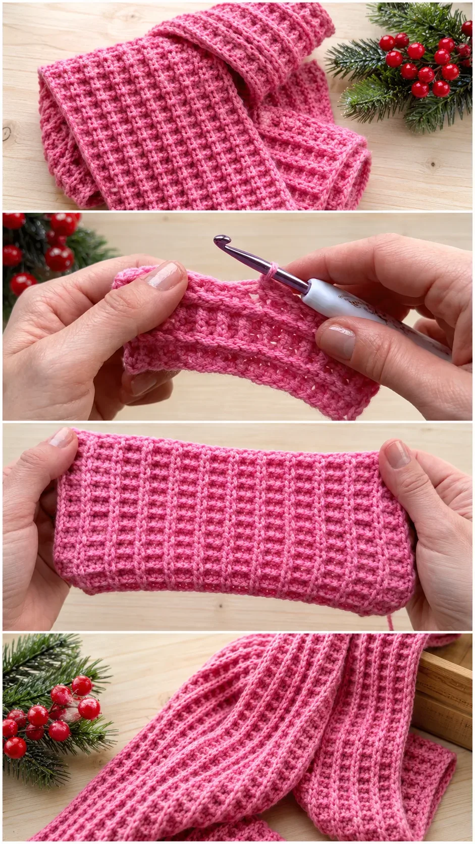 Crochet Waffle Scarf: A Warm and Timeless Accessory pattern