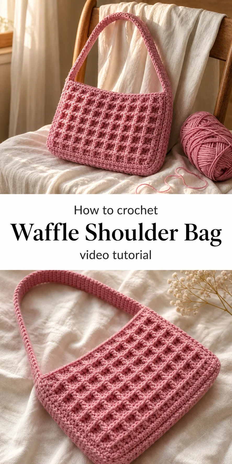 Crochet Waffle Shoulder Bag: A Chic Everyday Essential