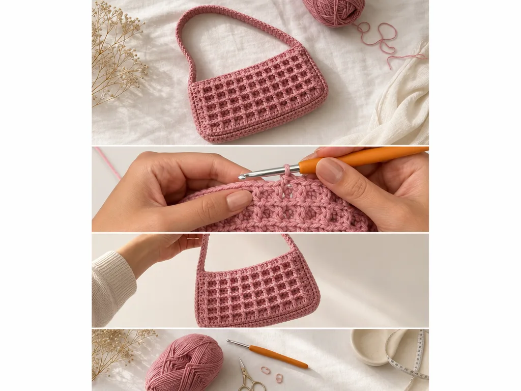 Crochet Waffle Shoulder Bag: A Chic Everyday Essential pattern