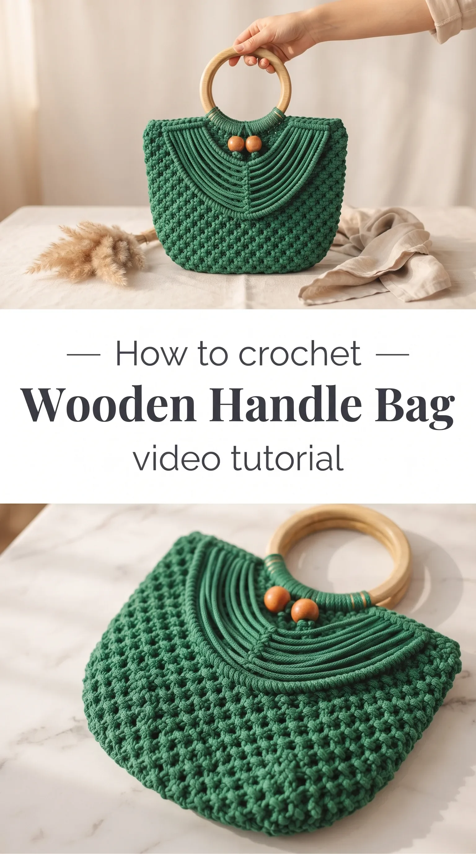 Crochet Wooden Handle Bag: A Chic Boho Accessory