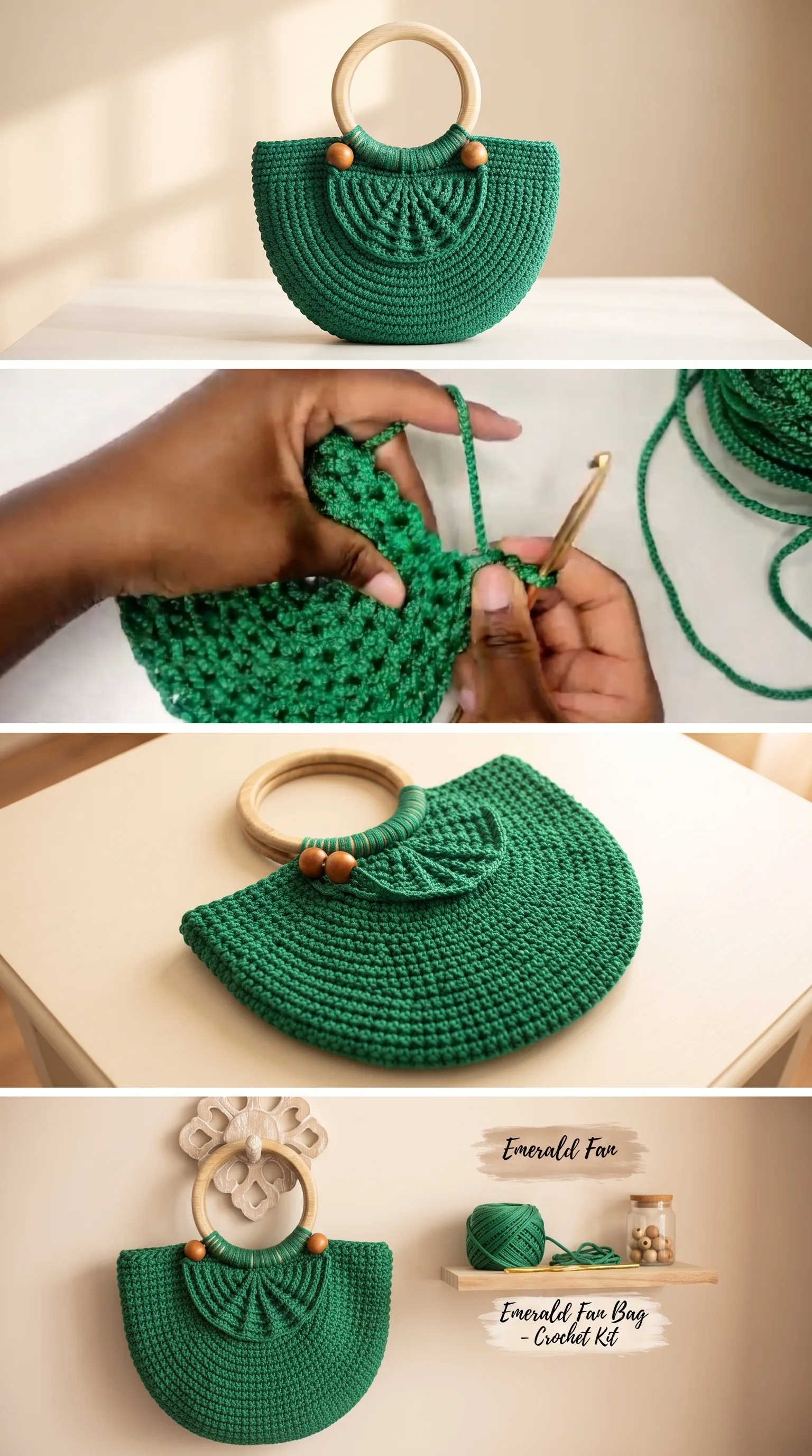 Crochet Wooden Handle Bag: A Chic Boho Accessory pattern