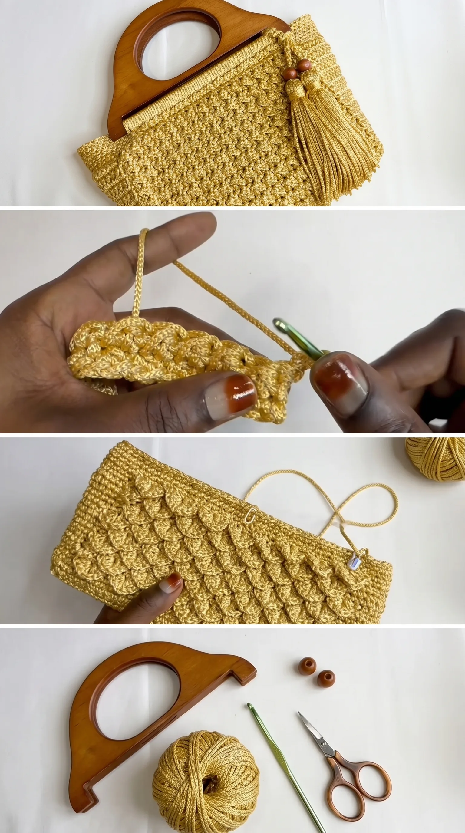 Crochet Wooden Handle Bag: A Gorgeous Handmade Accessory pattern